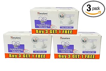 Himalaya Extra Moisturizing Baby Soap (White_75g_12 Pcs) Pack of 3