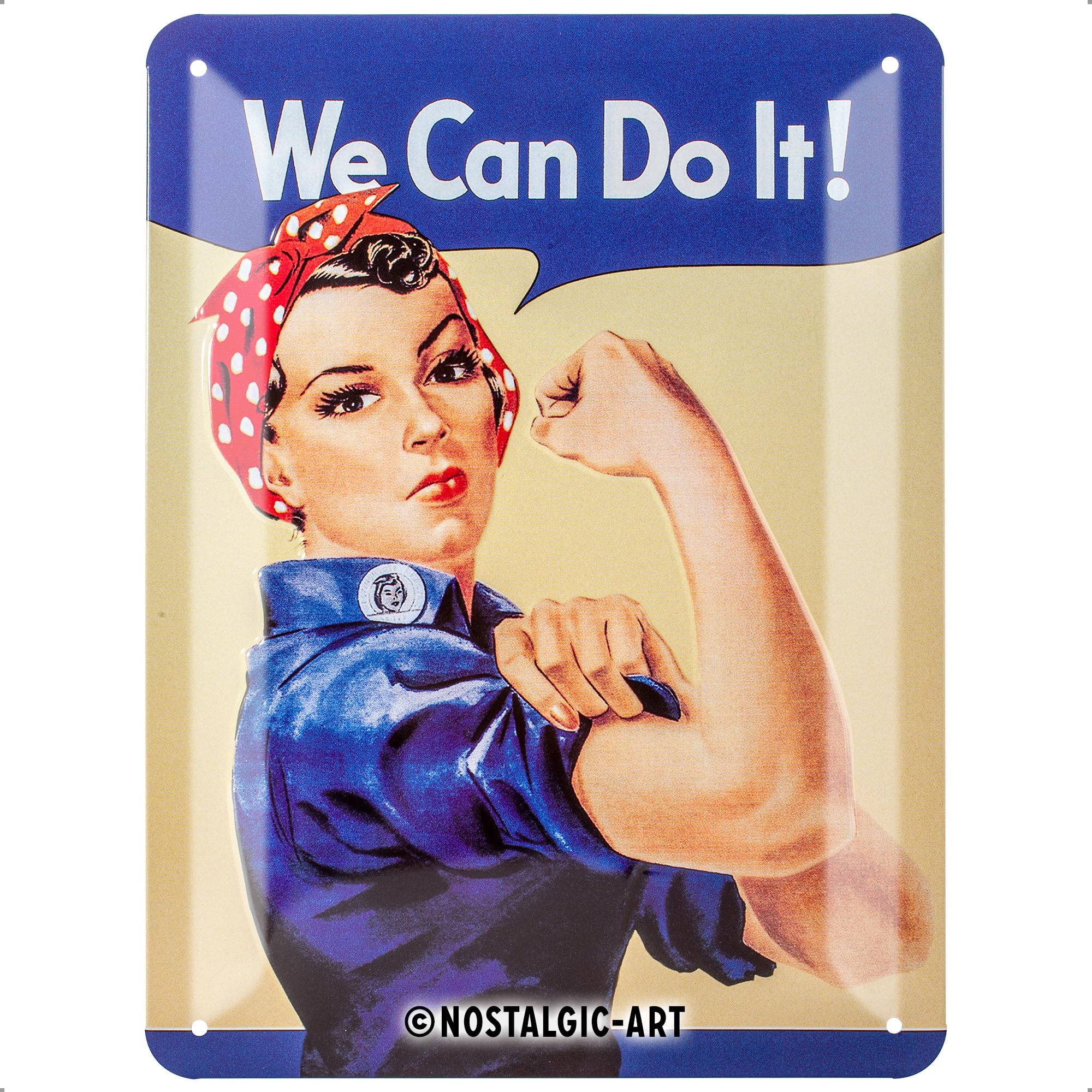 Nostalgic-Art Retro tabliczka z blachy, 15 x 20 cm, We can do it – Pomysł na prezent dla silnych kobiet, z metalu, Styl vintage