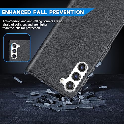 Miniatura 7 de ZZXX Funda tipo cartera para Samsung Galaxy S23 con bloqueo RFID, ranura para tarjetas, función atril, cierre magnético, funda protectora de cuero