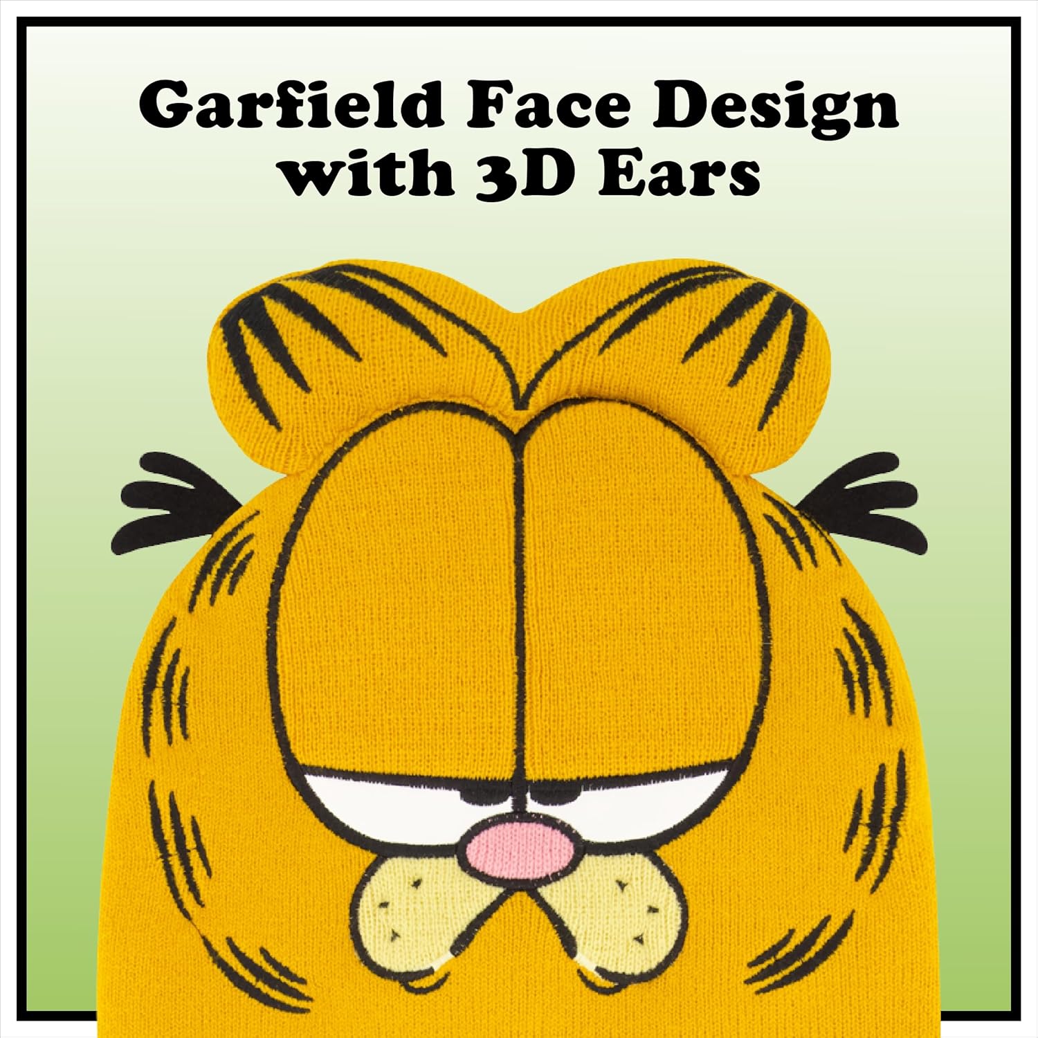 Concept One Unisex-Adult Garfield Beanie Hat, Winter Knit Cap with 3D Ears and Whiskers - Image 3