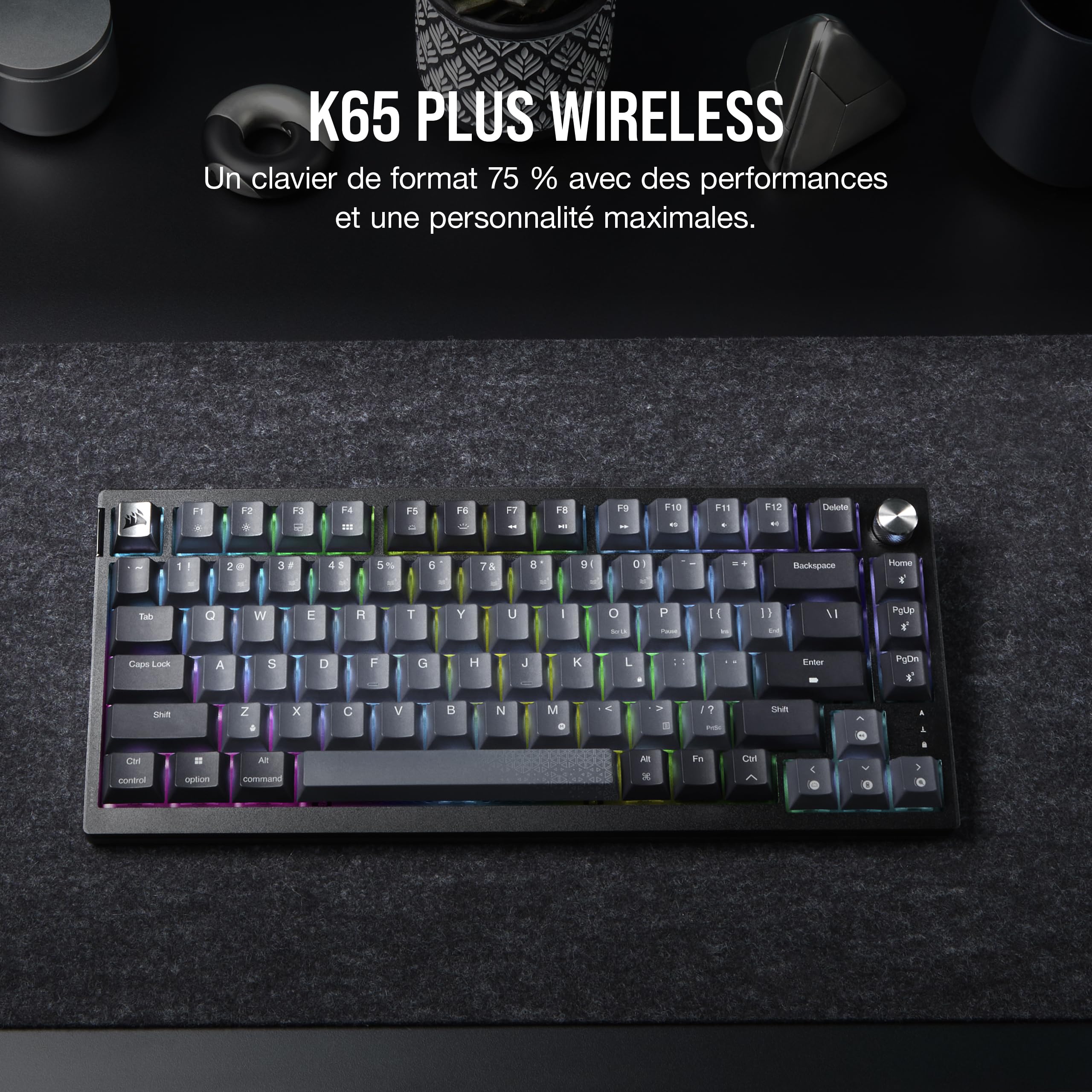 Corsair K65 Plus Wireless 75% RGB Mechanical Gaming Clavier – Noir