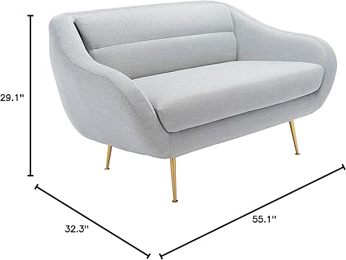 Miniatura 11 de SAFAVIEH Couture Home Collection Belladonna SFV4525A - Sofá biplaza tapizado de mediados de siglo, color gris claro, para sala de estar, dormitorio,