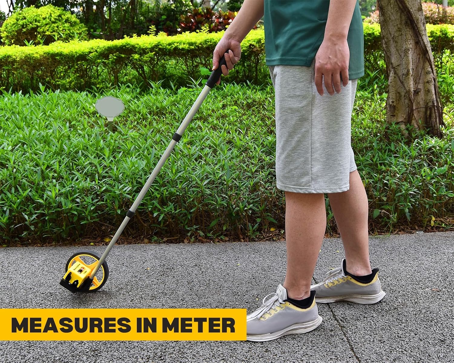 DS. DISTINCTIVE STYLE Measuring Wheel in Meters with Telescopic Handle 6.3 Inch Rolling Measuring Wheel Metric Units [Up to 10,000m] Wheel Measuring Tool for Indoor Outdoor Use