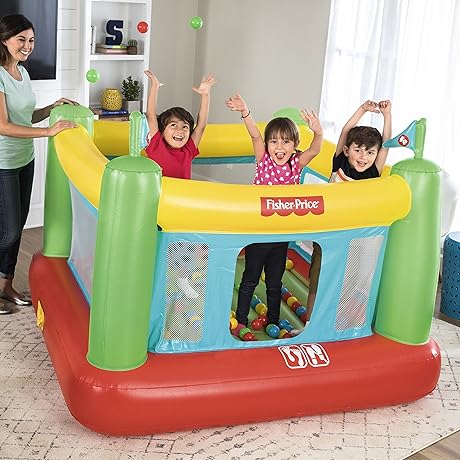 Fisher-Price Hoopster Inflatable Bouncer with Built-in Pump