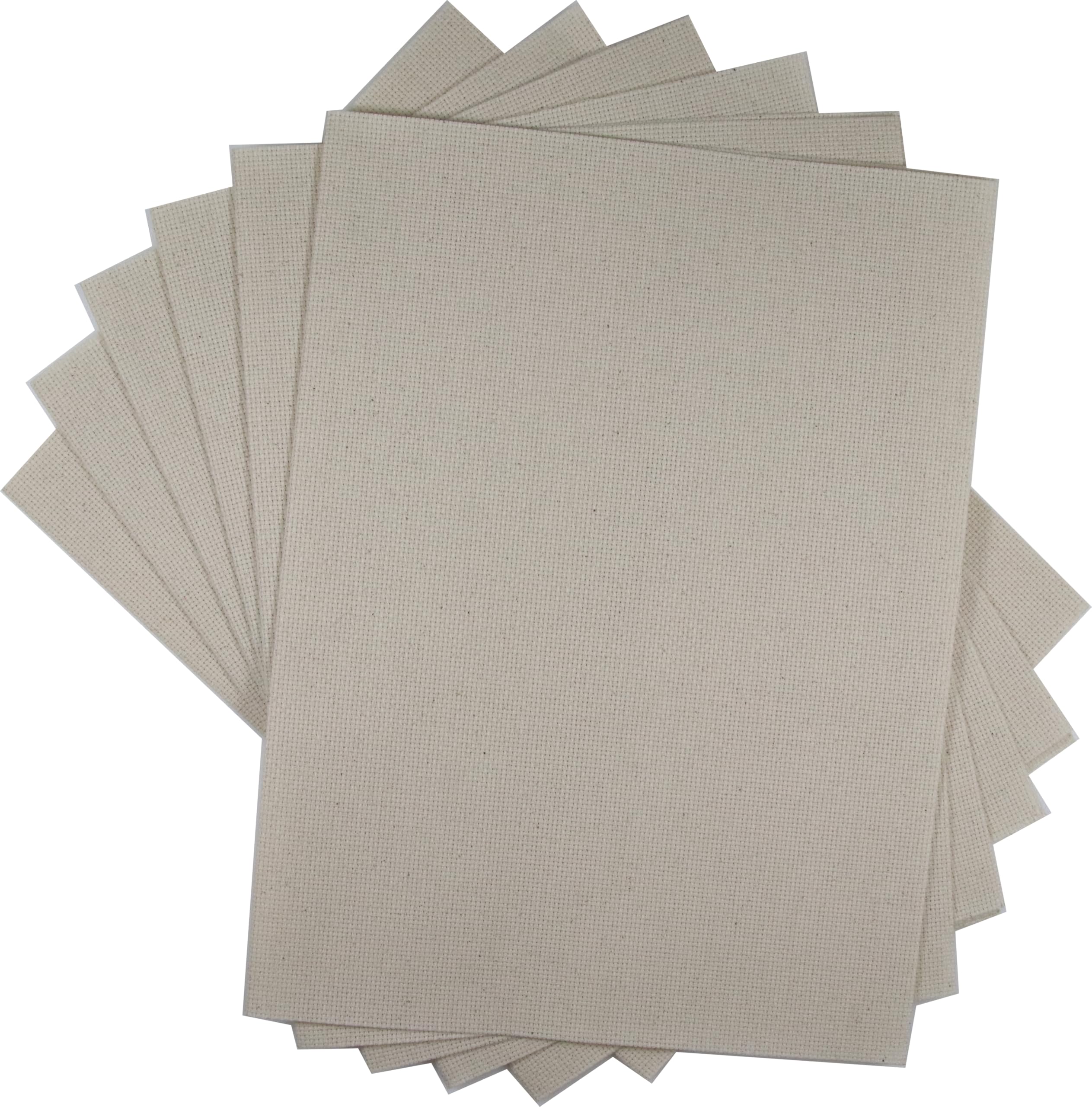 KCS 4/6 pc of 12" x 18" 30cmx45cm 16CT Counted Cotton Aida Cloth Cross Stitch Fabric (Oatmeal, 6 pc)