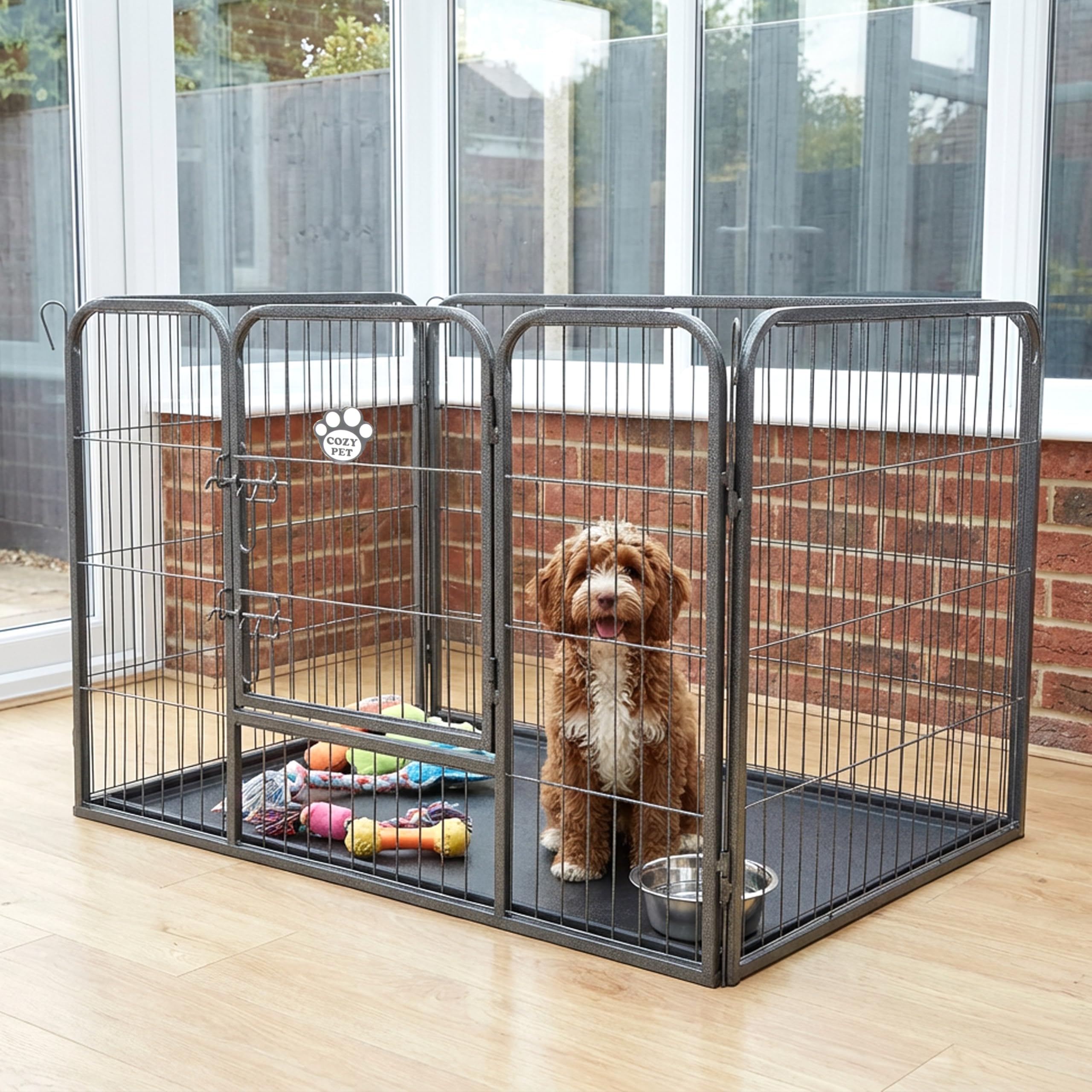 Playpen Heavy Duty Puppy by Cozy Pet Medium 4 Sizes 70cm High Dog Crate Rabbit Run Enclosure Dog Cage Whelping Box with Heavy Duty ABS Floor HDDP02 โ image 1
