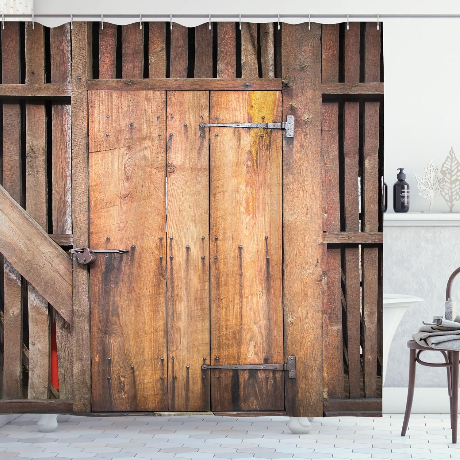 Ambesonne Decor Collection cortina para regadera de baño de poliéster