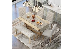 Premium 60-Inch Retro Dining Set: Comfort Meets Style