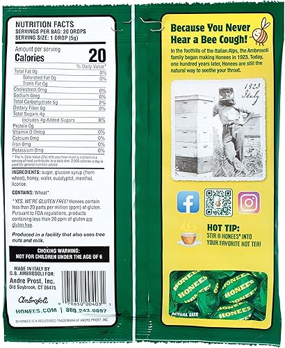 Miniatura 56 de Honees Gotas rellenas de miel, gotas de miel para la tos con miel real, alivio natural del dolor de garganta, pastillas para capa de garganta