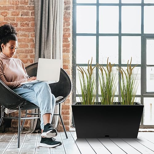 Miniatura 4 de KOL Caña de hierba artificial de cola de caballo de 47.2 pulgadas, planta de césped artificial para interiores y exteriores, plantas artificiales