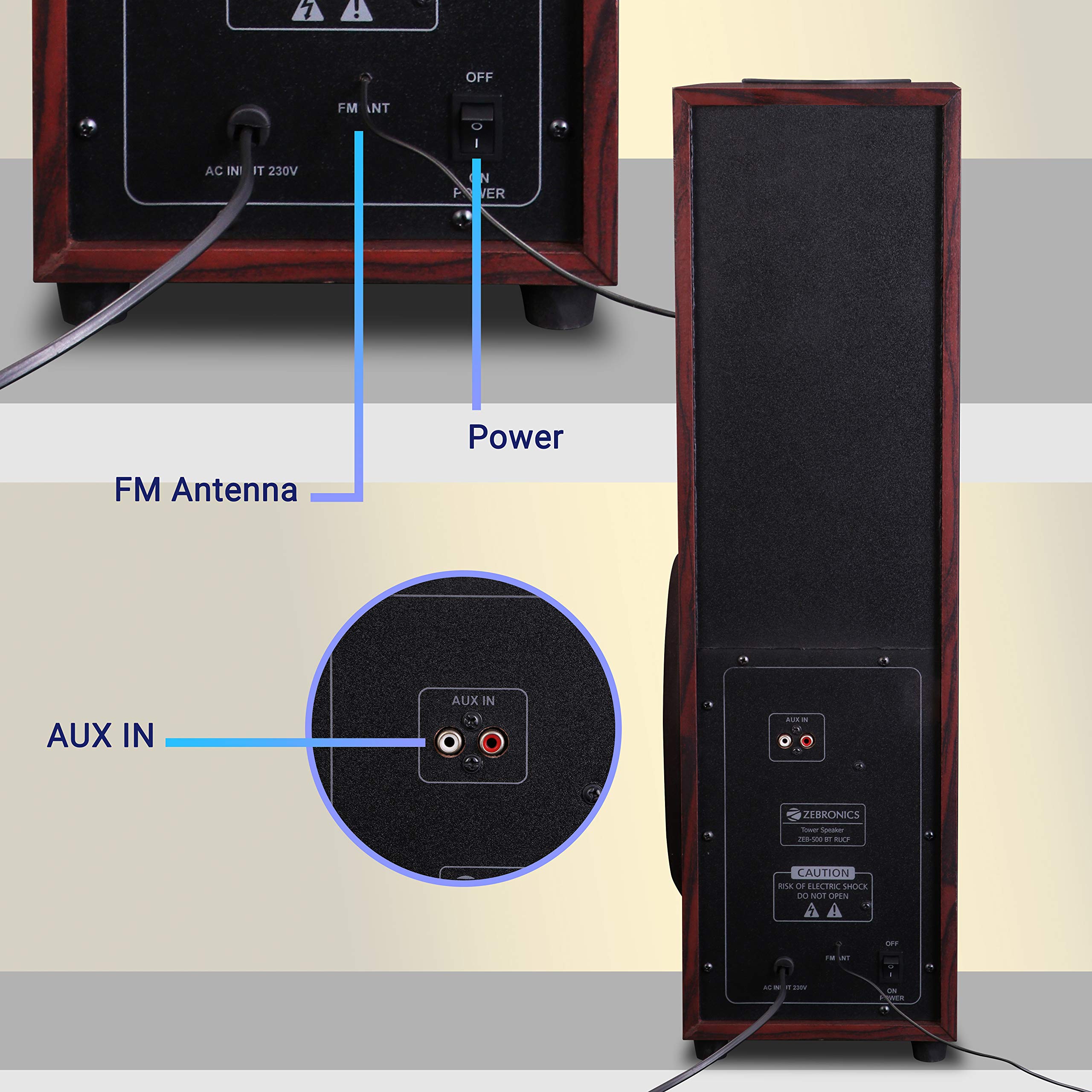 Buy Zebronics Tower Speaker with Bluetooth, USB, FM, AUX, Micro SD and