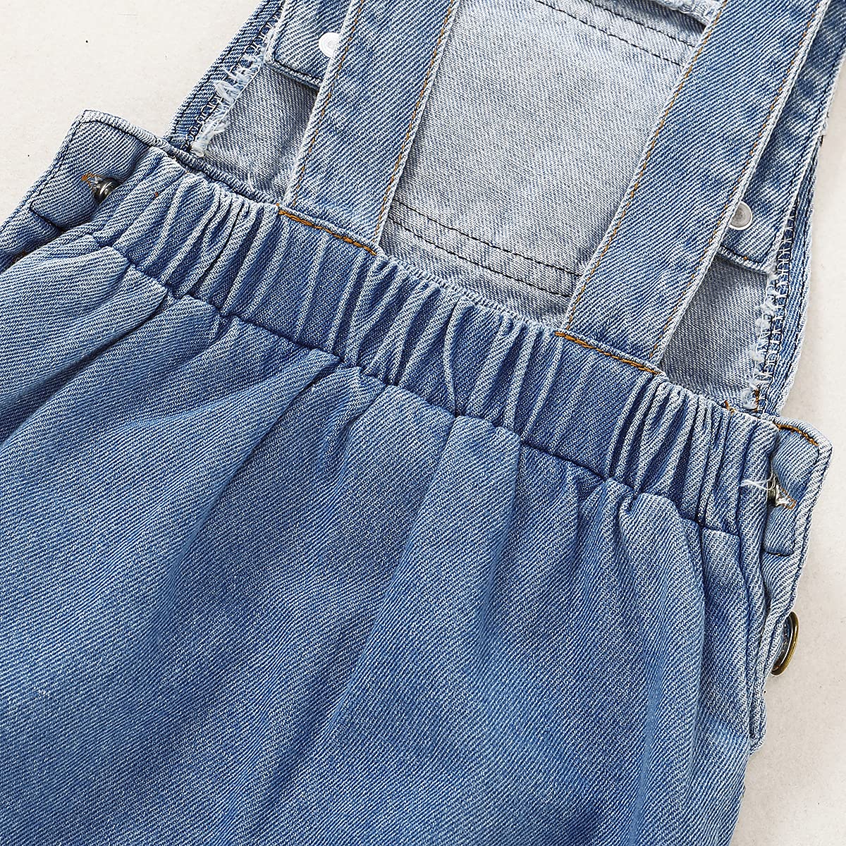 T TALENTBABY Mono vaquero recién nacido para bebé, niña, con tirantes, pantalones vaqueros y peto, azul