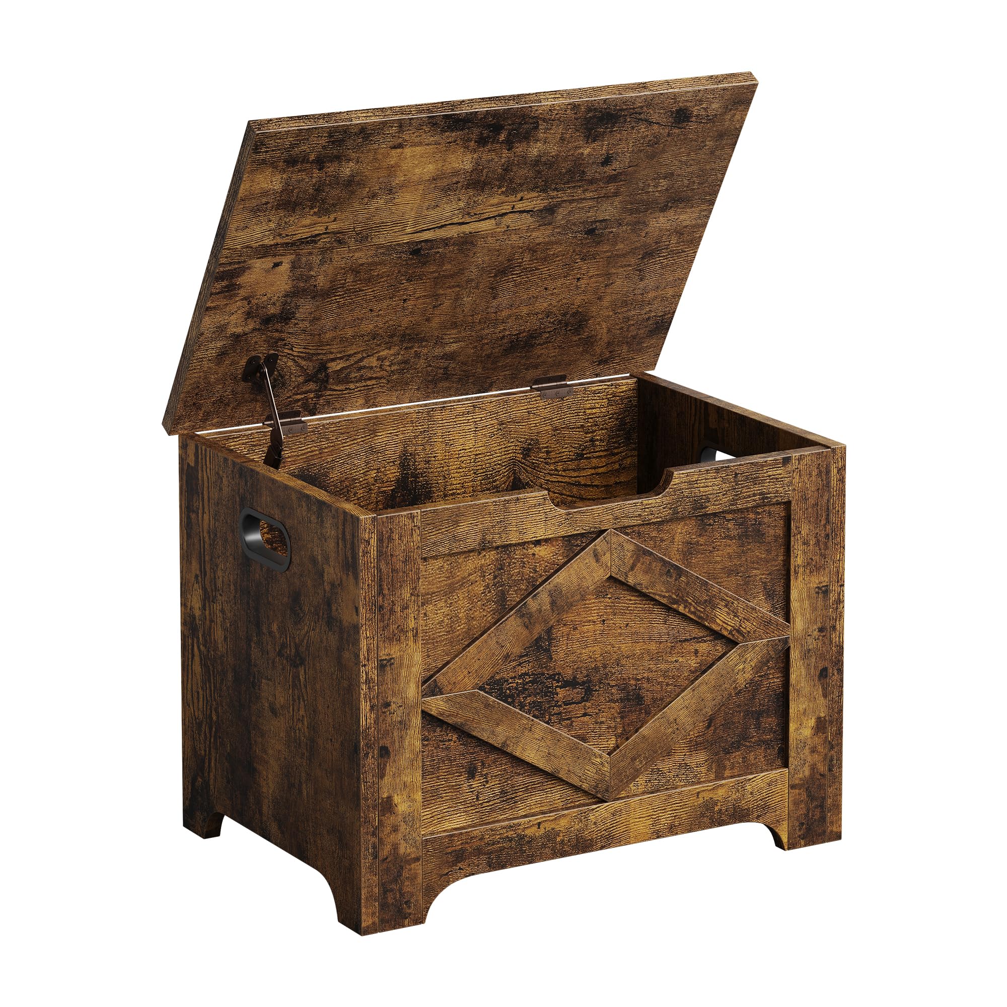 GarveeMore Sitzhocker 45cm Hoch, Betttruhe Mit Stauraum, Spielzeugkiste Mit Deckel, Aufbewahrungsbox, Aufbewahrungsbox Aus Holz, Für Flure,