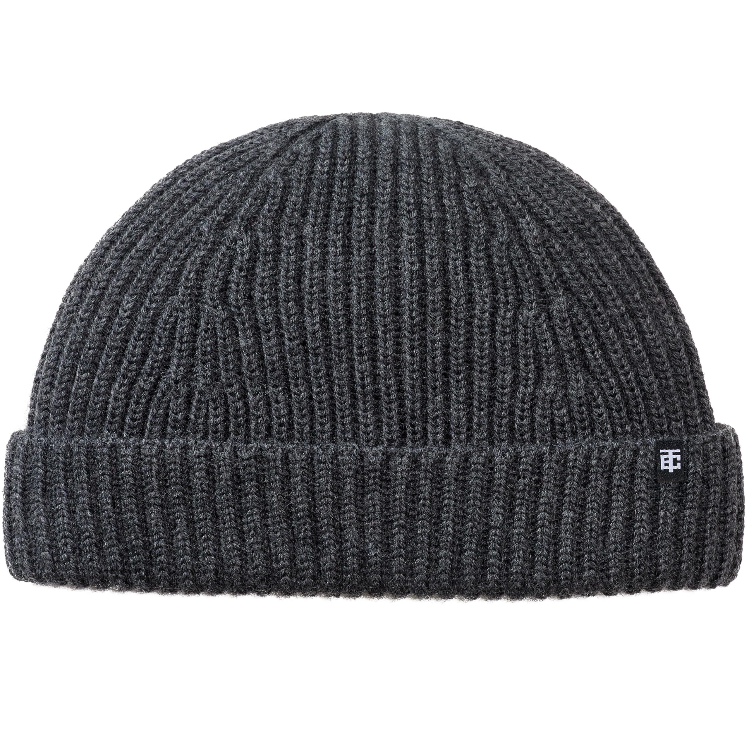 Enter the Complex® Short Fisherman Beanie, Docker Hat, Men and Women, Trawler Beanie, 100% Merino Wool, Roll Cap, charcoal, One Size