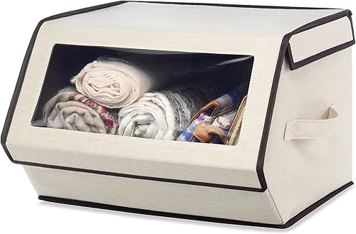 Caja de almacenamiento Whitmor apilable y transparente