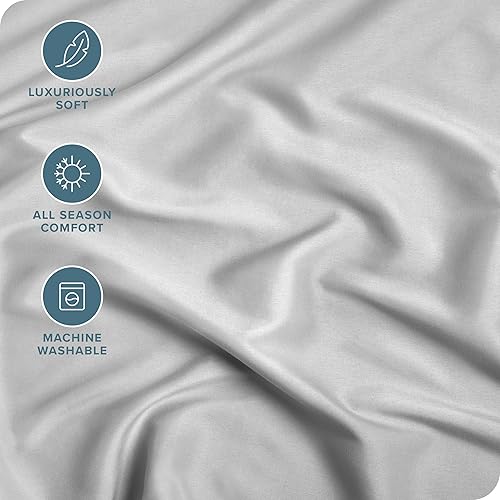 Miniatura 2 de Bare Home - Sábana bajera ajustable tamaño queen, de microfibra 1800, muy suave y duradera para colchones altos, color gris nube