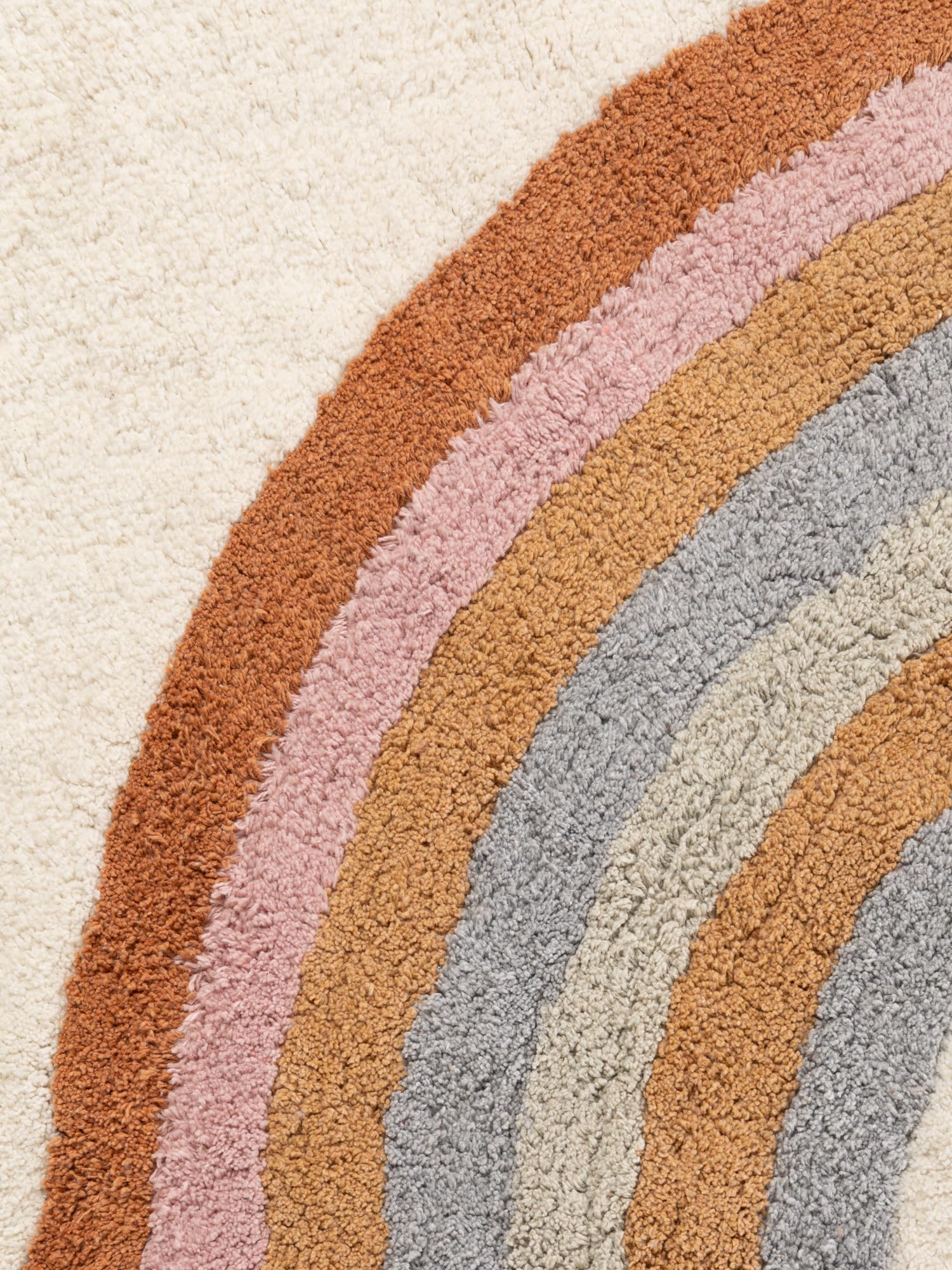 Hanse Home Kinderteppich Petite Melodie - Pflegeleichter Teppich Junge Mädchen, rutschfest&Waschbarer Formteppich Wolke Regenbogen, Kinderzimmer Weicher Spielteppich - Creme Multifarben, 140x200cm