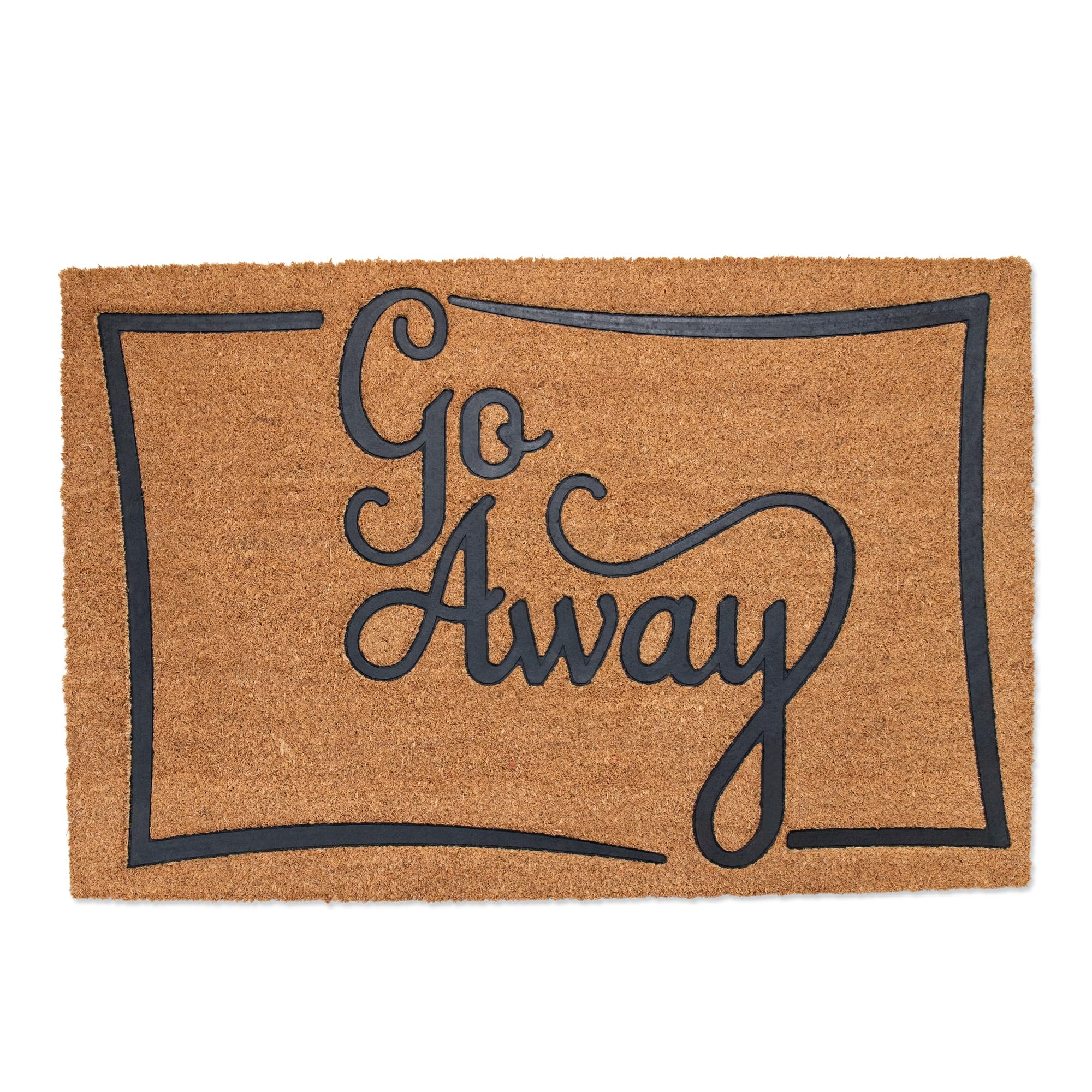Coir Floor Mats & Door Mat - Doormat for Outdoor Indoor Entry - Engraved Writing Front Door Floor Mat - Entrance Mat - Door Mats - Non-Slip Welcome Doormats 24" x36”- Go Away floormat