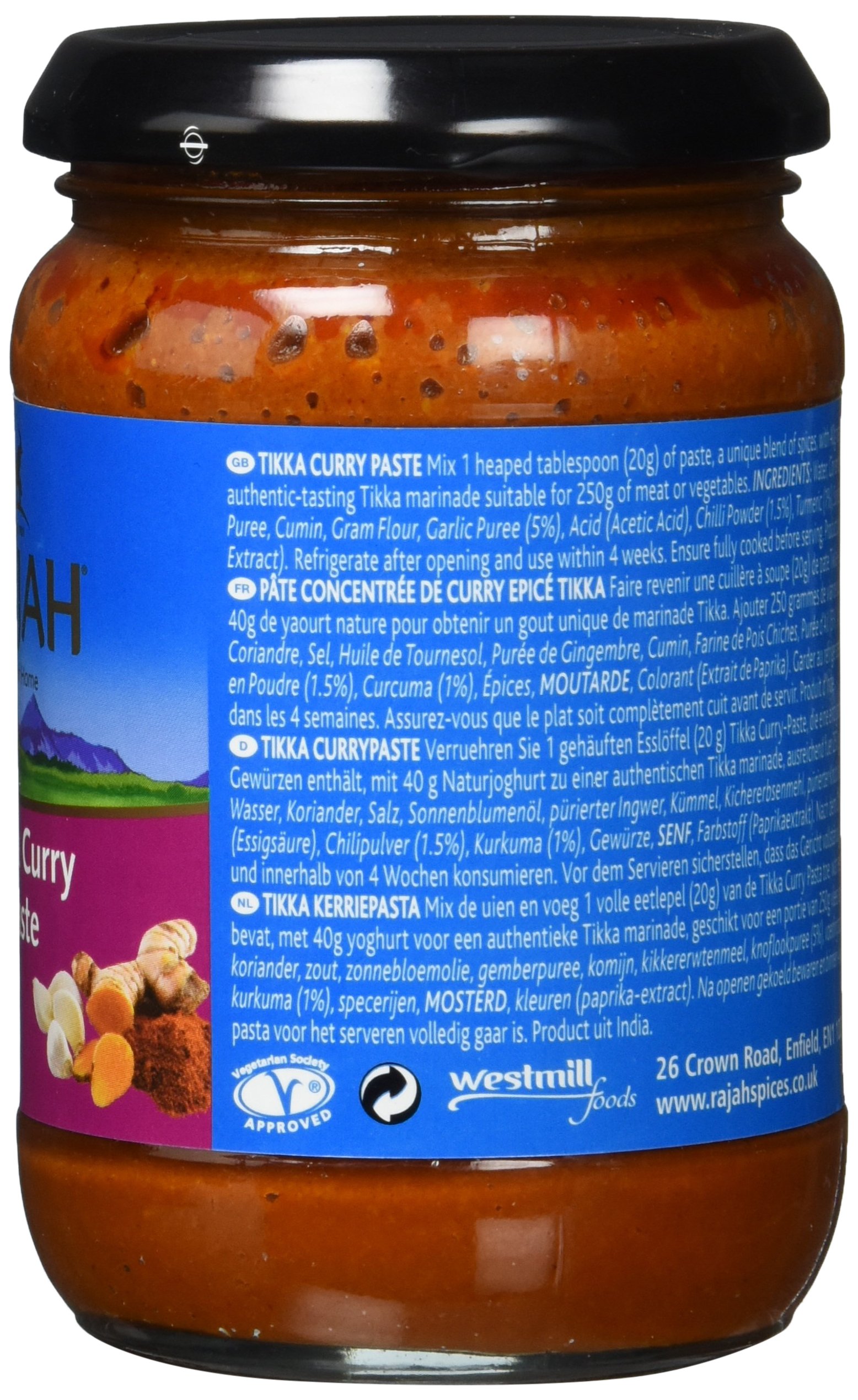 Rajah Tikka Currypaste – Scharfe Gewürzpaste angelehnt an das beliebte englische Tikka-Curry – Ideal zum Würzen von Fleisch, Fisch oder Gemüse – 1 x 300 g