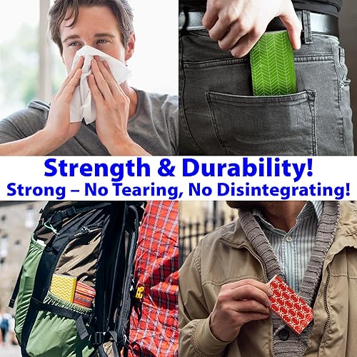 Miniatura 4 de Funwares Paquetes de pañuelos faciales de viaje blancos, sin blanqueador, sin cloro, pañuelos de bolsillo compactos para automóvil, bolso, escuela,