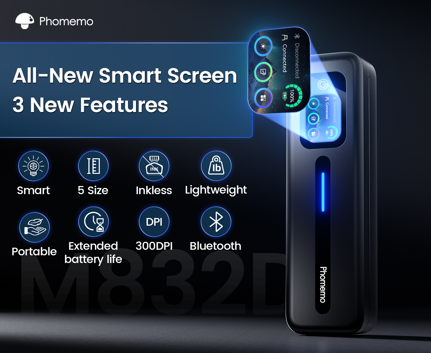 Amazon.com: Phomemo Upgraded Portable Printer with Touchscreen