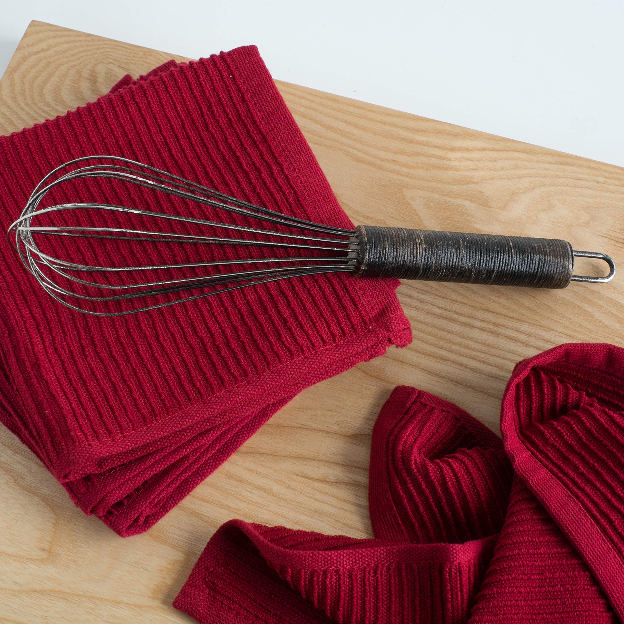 Now Designs Ripple Kitchen Dishcloth, Set of 4, Carmine Red - Image 3