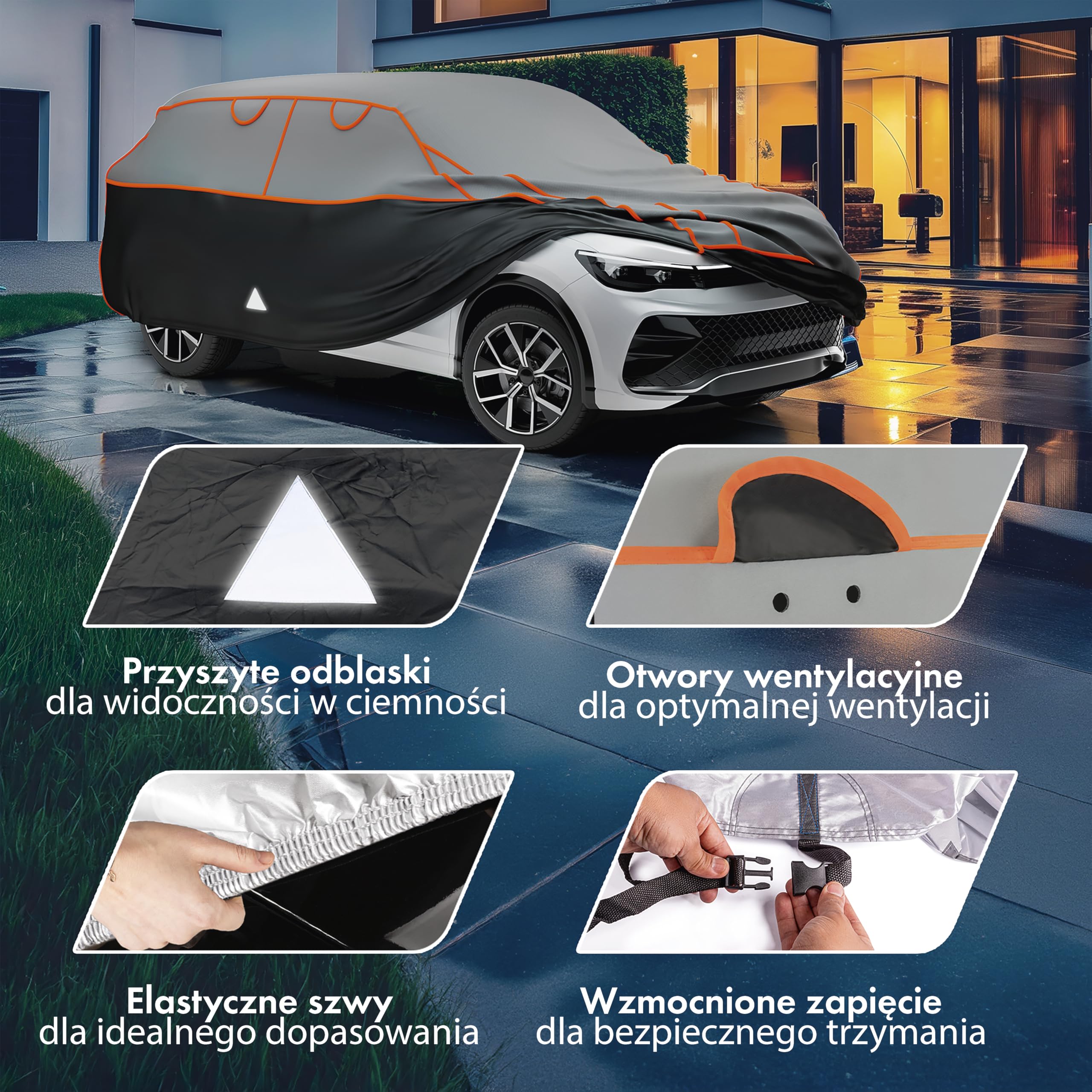 WALSER Auto plandeka przeciwgradowa Perma Protect osłona przeciwgradowa, Zwycięzca pod względem ceny* pokrycie samochodu grad, rozmiar: L 30975