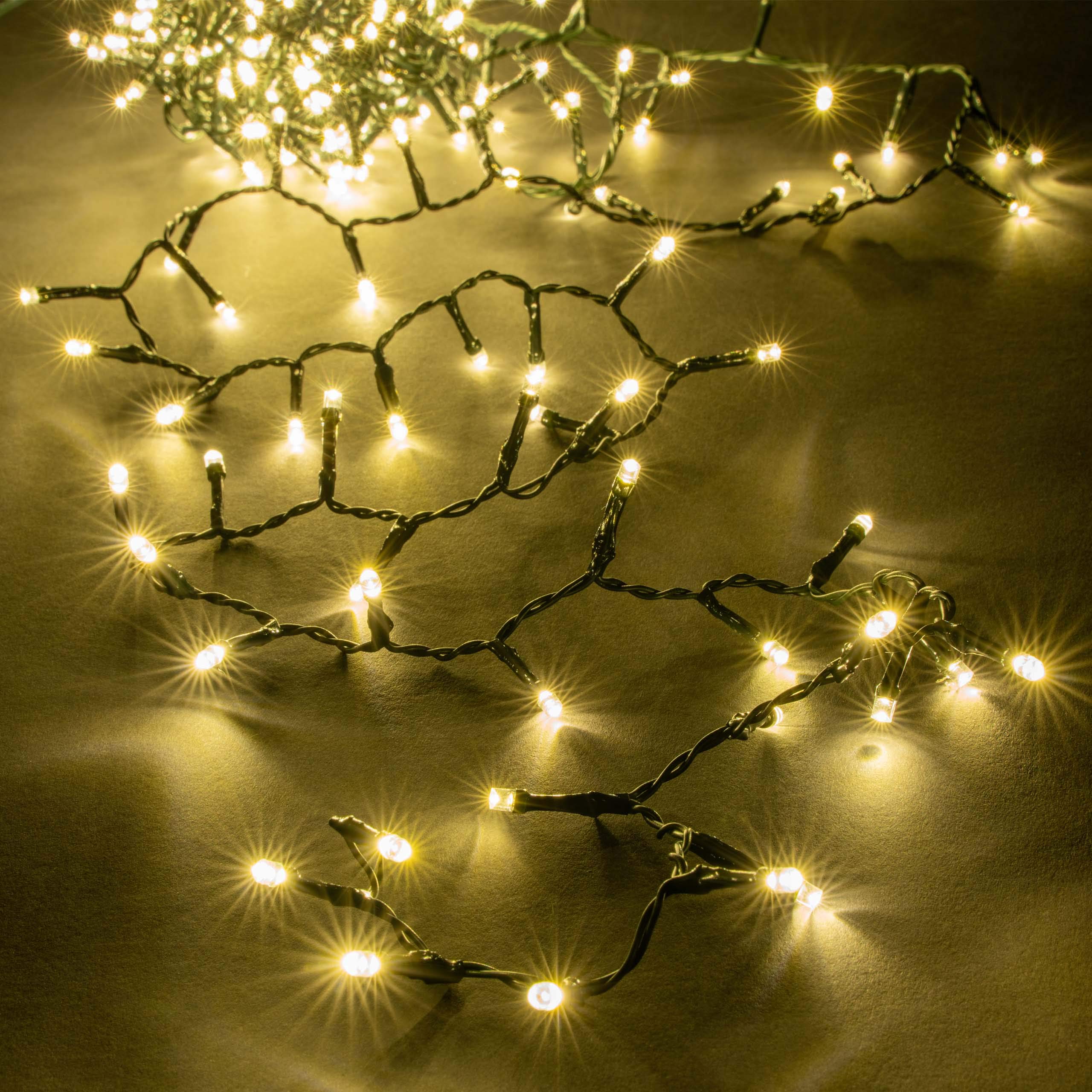 LED Büschellichterkette Cluster für Außen IP44 Außen-Trafo 6h-Timer grünes Kabel 25m Weihnachtsdekoration Party Xmas 500 750 1000 2000 warmweiß bunt wählbar (warmweiß, 1000 LED)