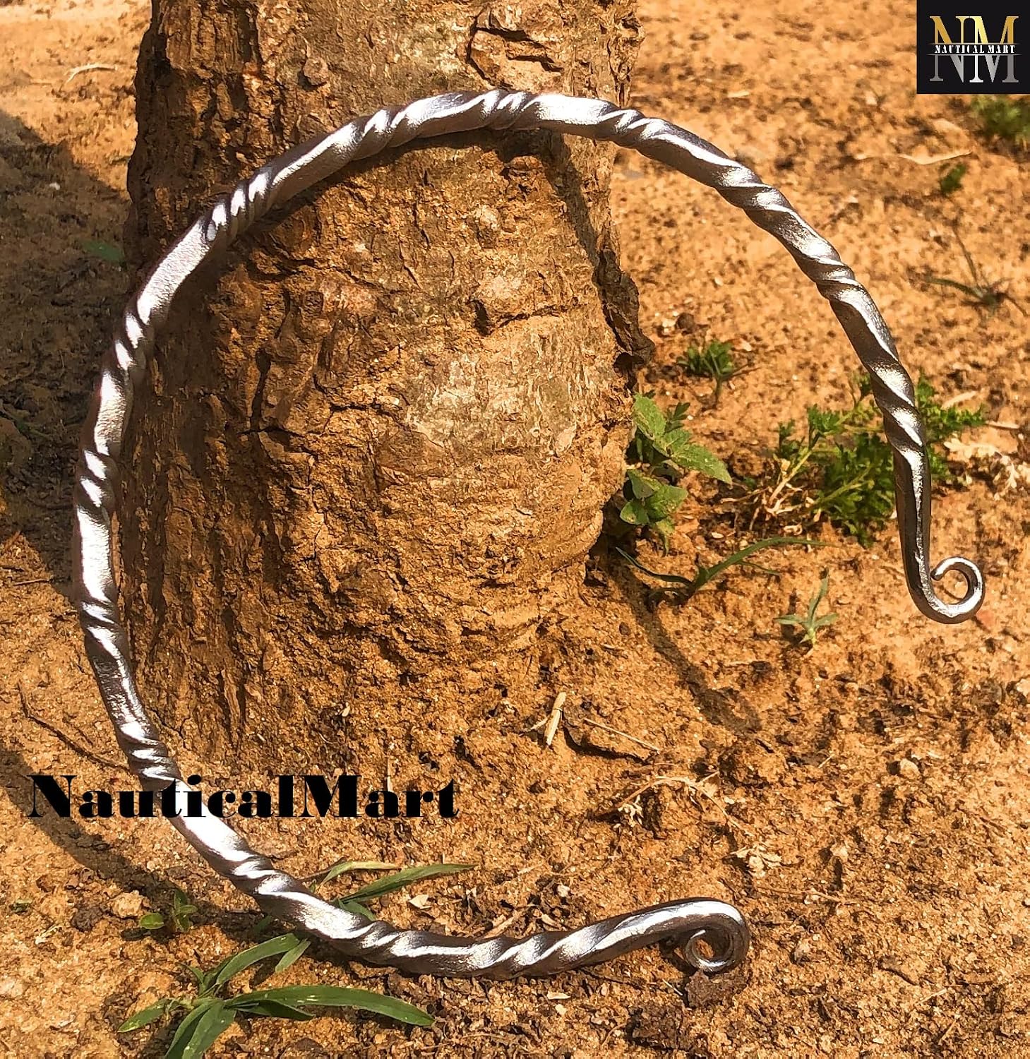 NauticalMart Medieval Iron Necklace Traditional Celtic Torq Torque, Hand Forged Torc, Medieval Nordic Torc, Authentic Neckand Ancient Norse Neck Ring Viking Torc Gift Jewelry for Men Women