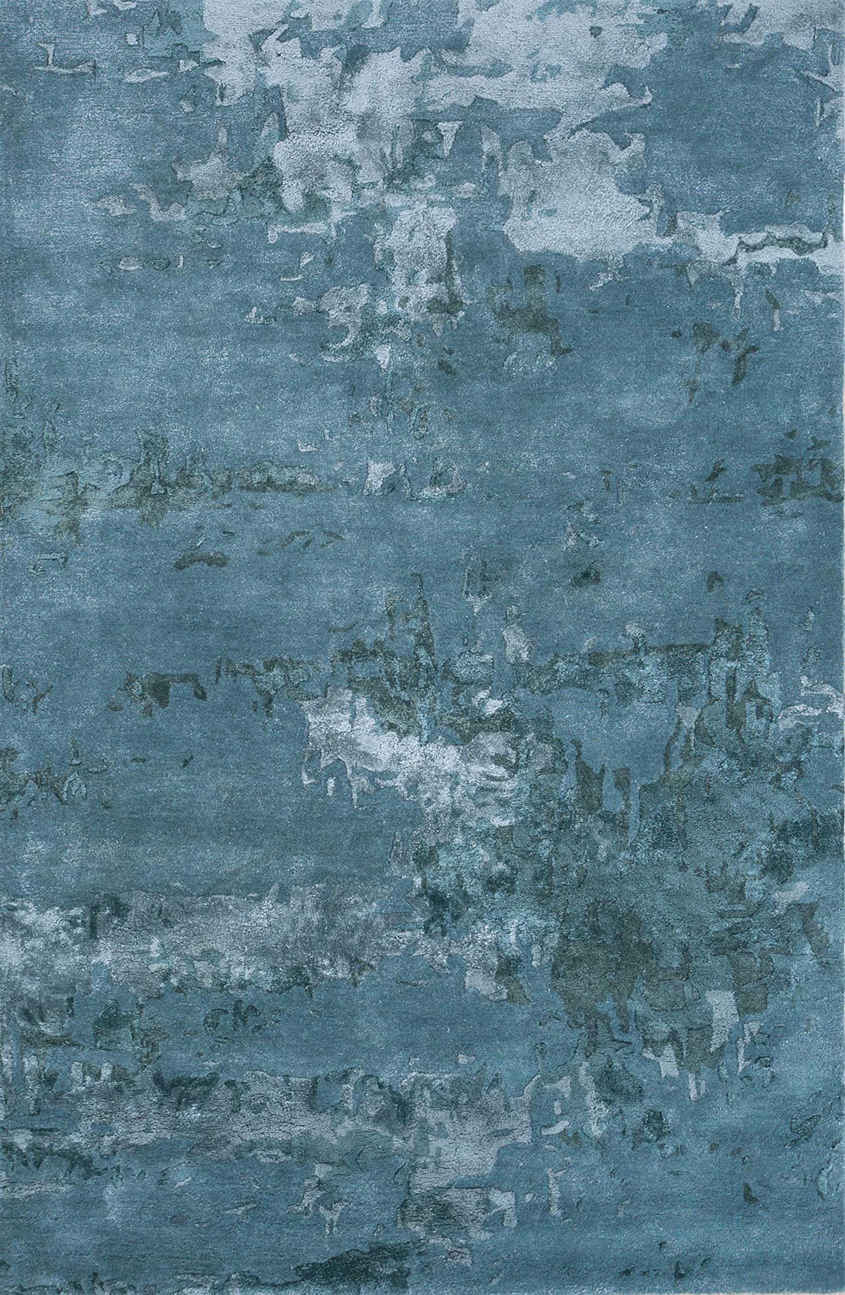 Jaipur Rugs Genesis Wool and Viscose Modern Hand Tufted Area Carpet (Capri/ Peacock Blue, 6X9 Ft)