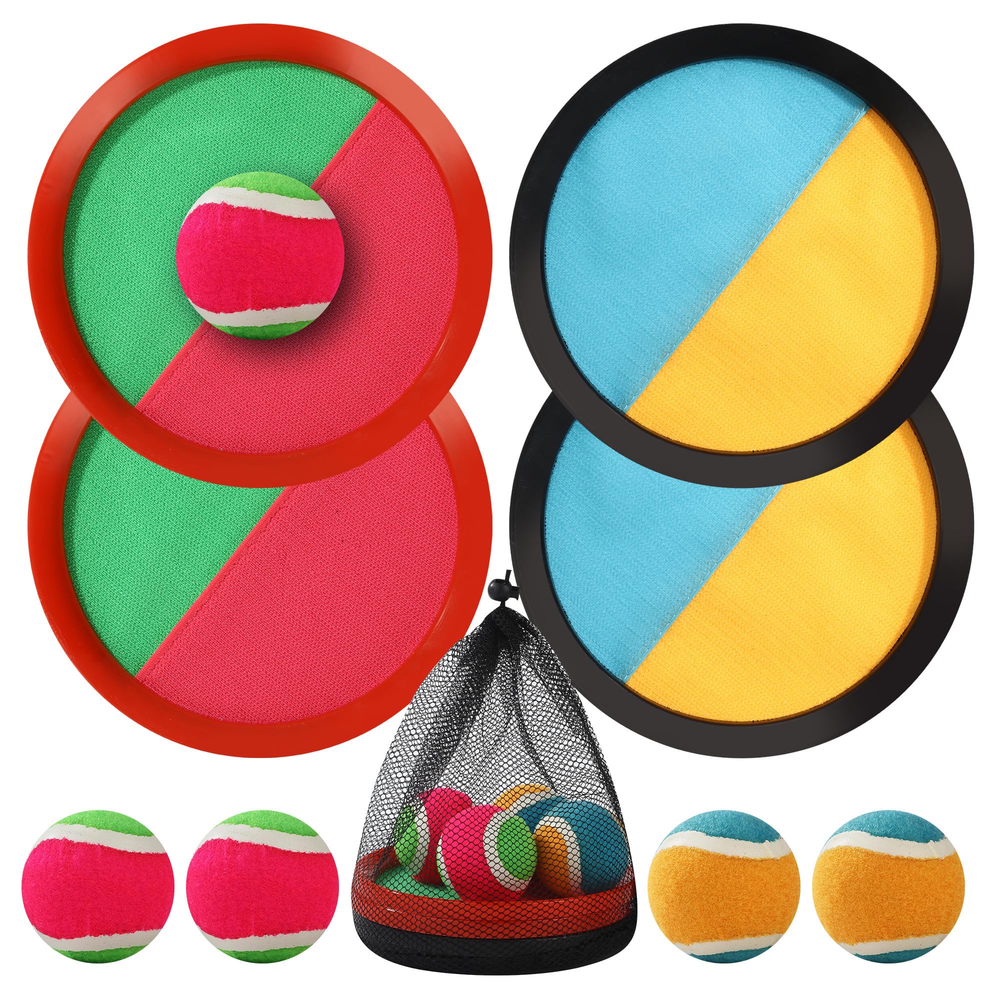 Segolike Ensemble De Raquettes Colorées Avec Balles à Pagaie, Jouets De Plage Pour Lancer Et Balles Dans Le Jardin