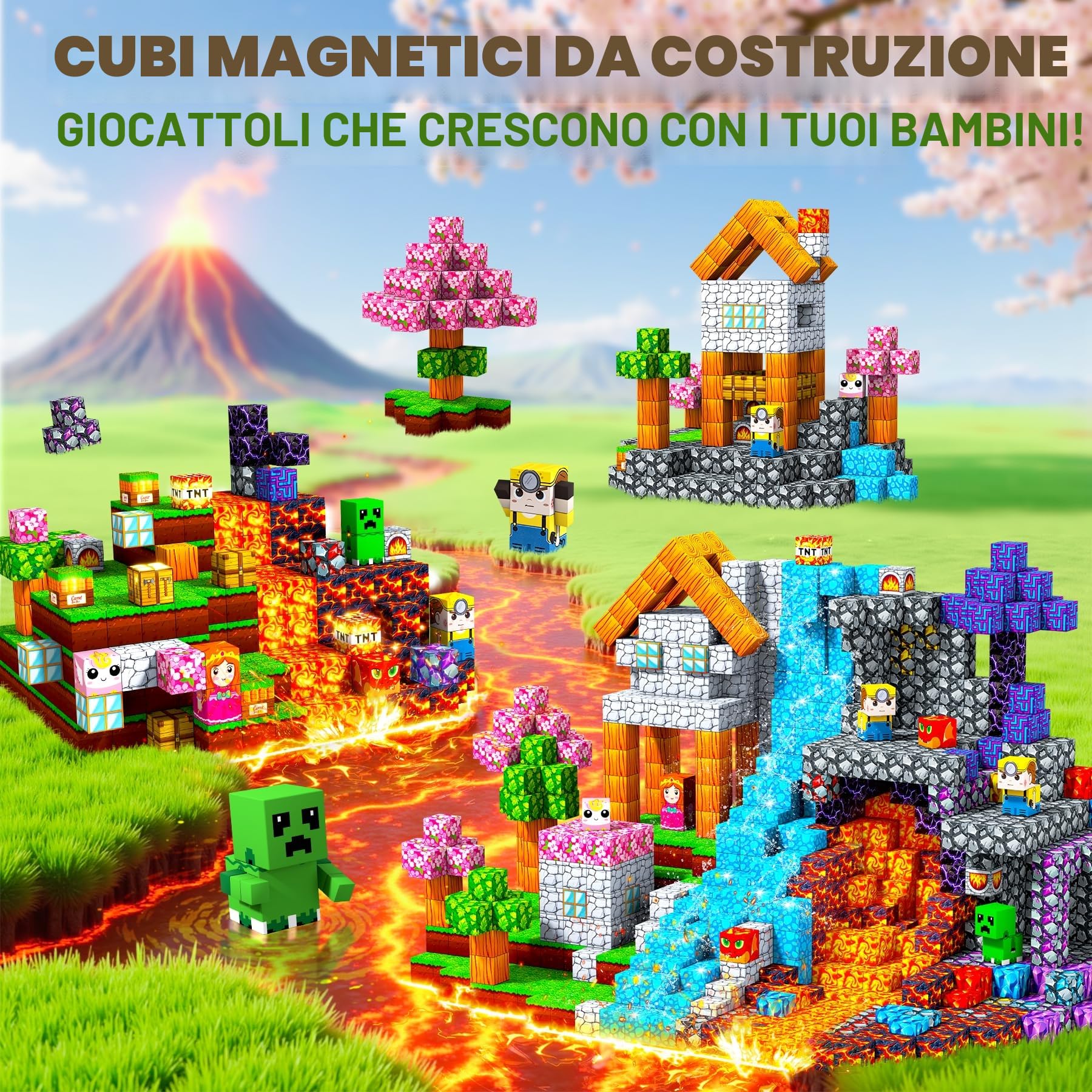 Costruzioni Magnetiche per Bambini - 150 Pezzi Costruzioni cubi magnetici per Bambini - Giochi blocchi Magnetici per Bambino 3 4 5 6 7 8 9 10 Anni - Pasqua Regali di Compleanno 3-10 Anni Natale