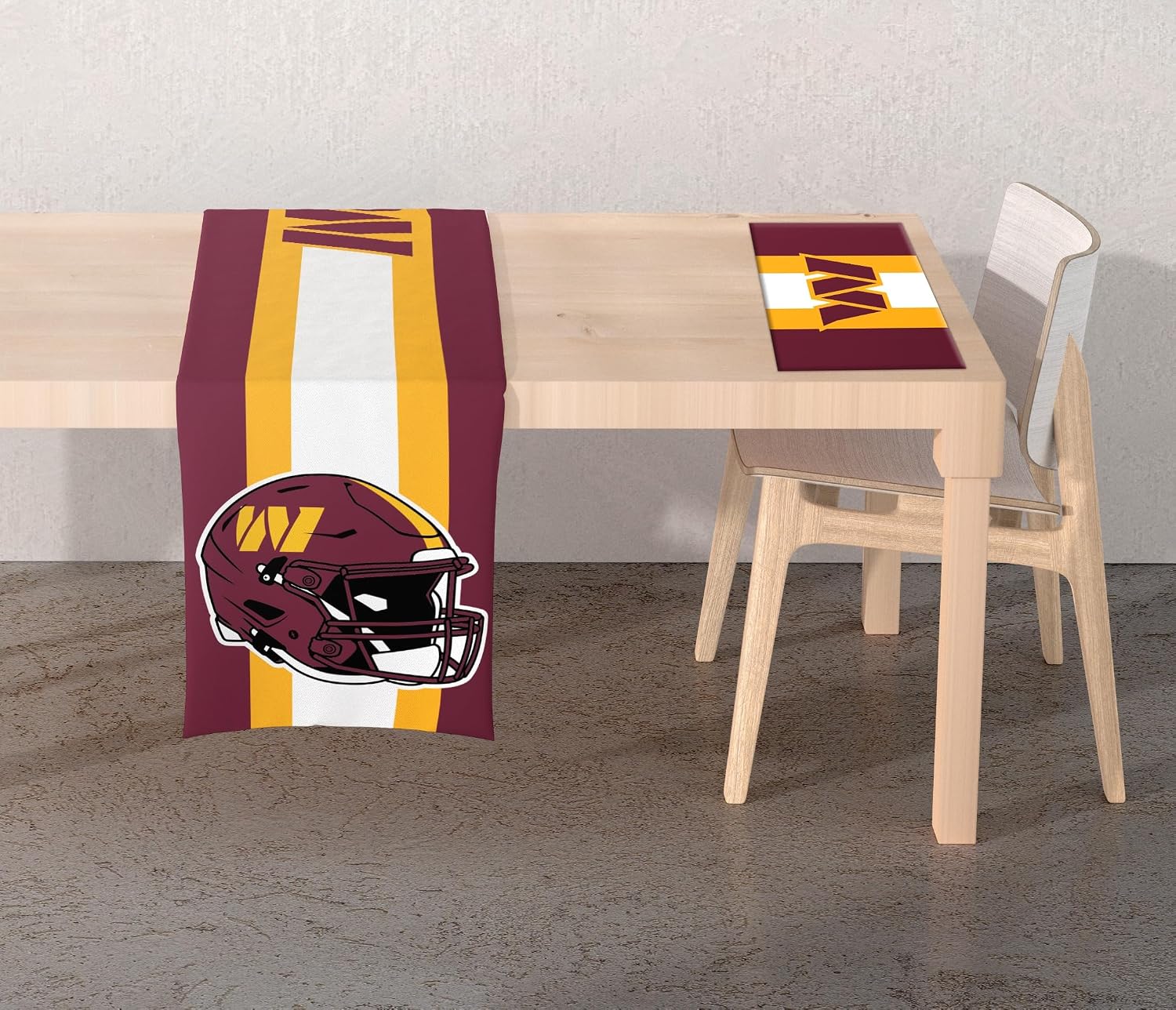 NFL Washington Commanders Big Logo Repeat 2-Sided Place Mat & Table Runner Set