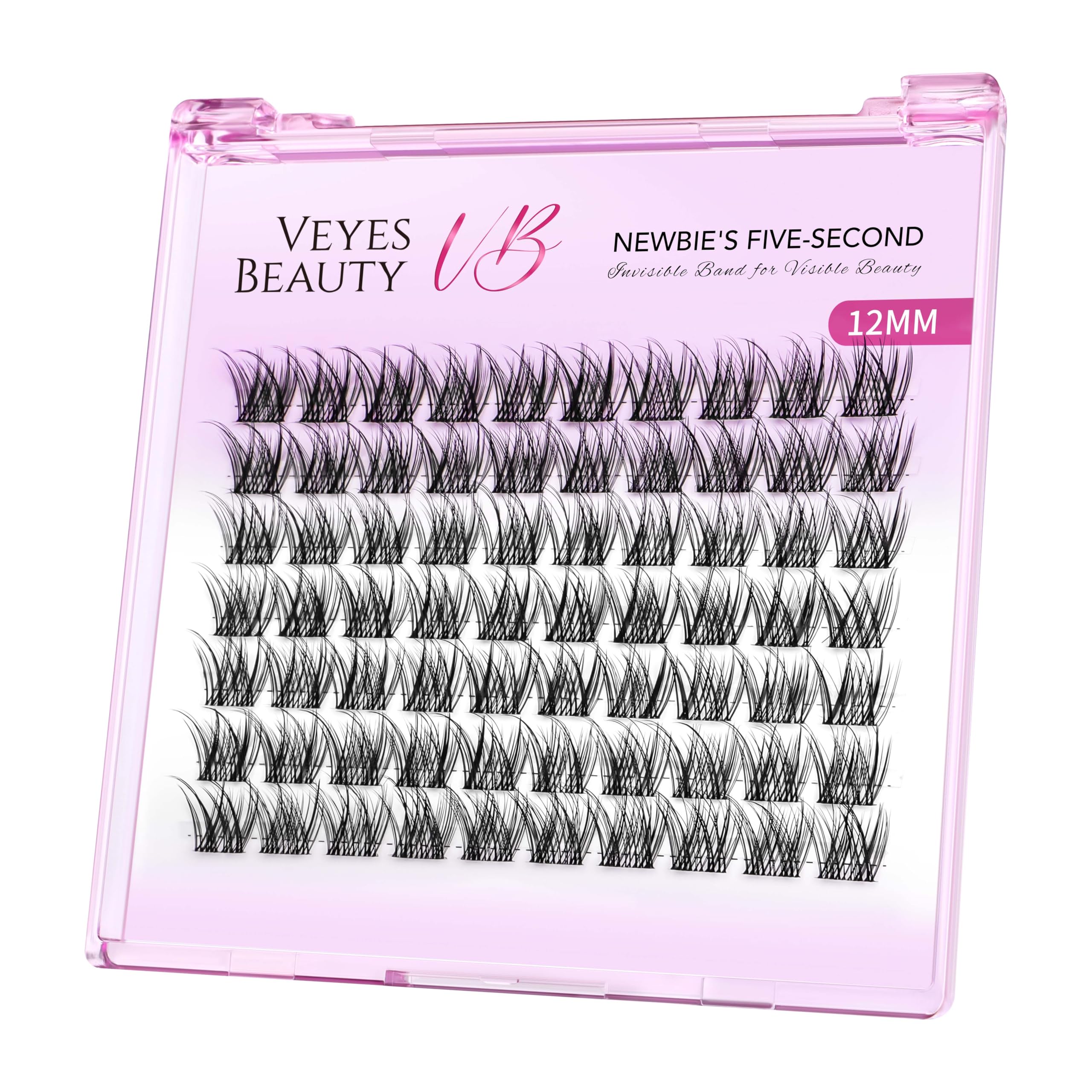 VEYESBEAUTY Lash Clusters Individual Eyelash Extensions Thin & Invisible Band DIY False Eyelashes for Self-application Newbie's Five-Second Series