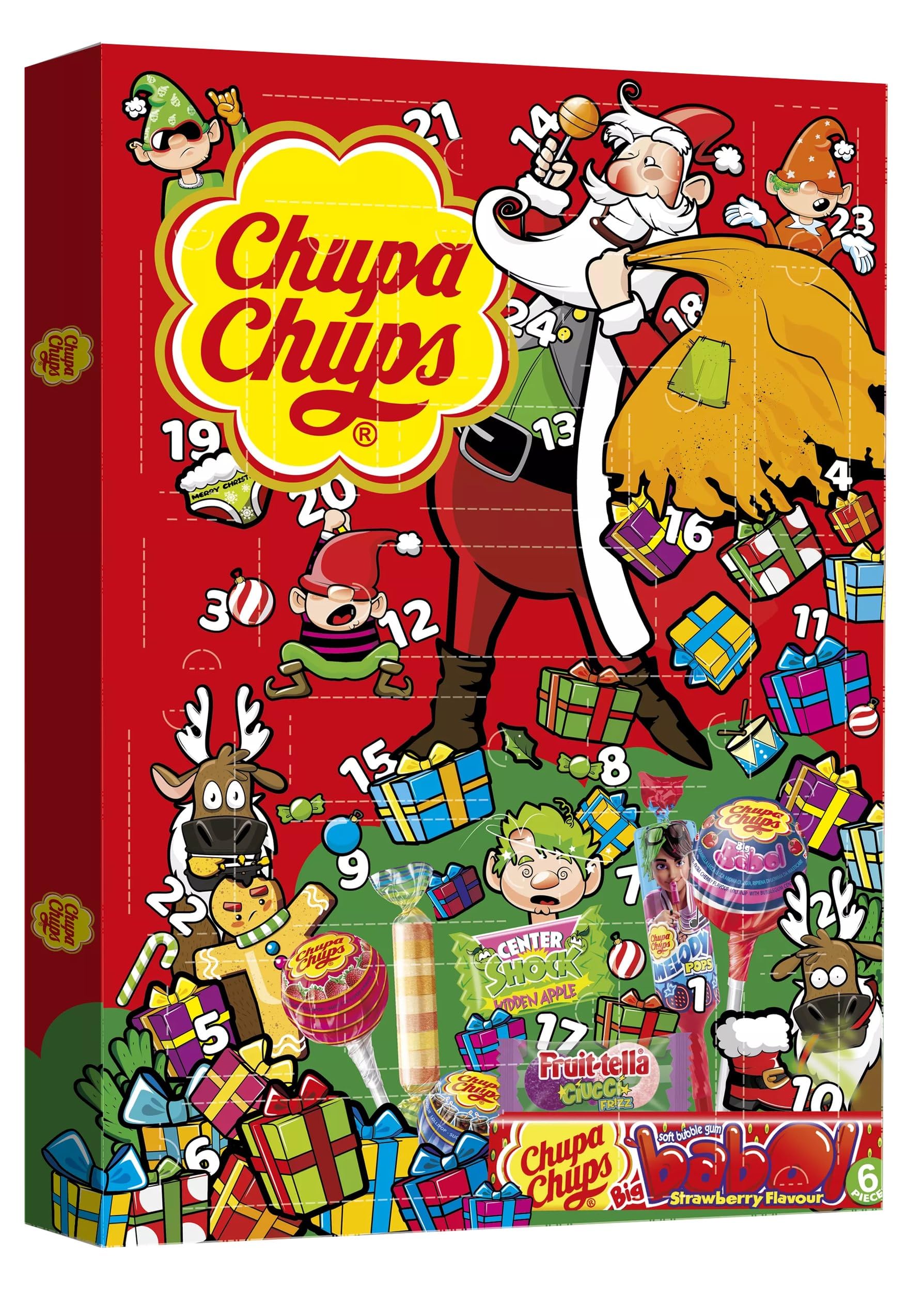 Chupa Chups Festive Christmas Delight - Sweet Assortment Advent Calendar - 210 g Box