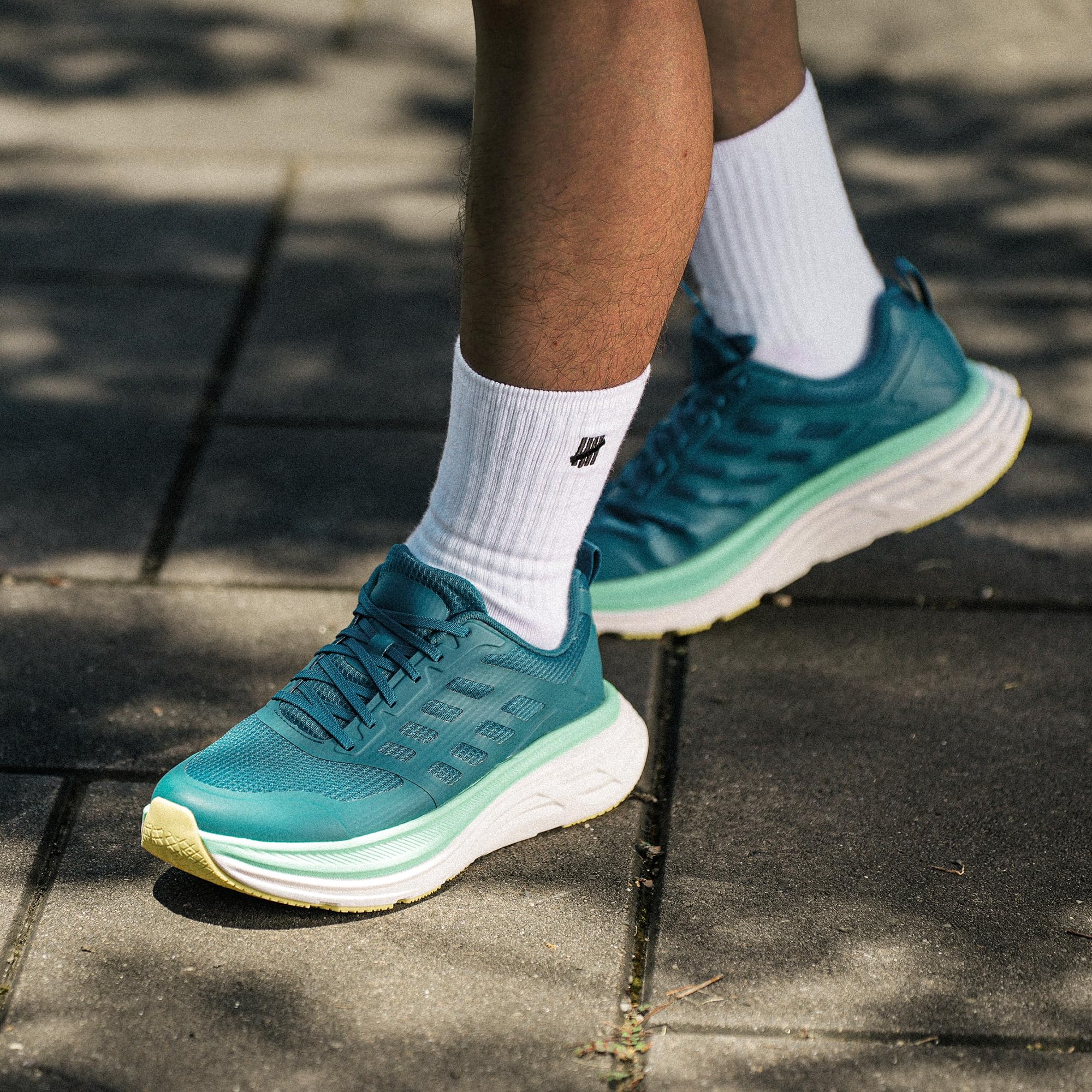 NORTIV 8 Męskie buty do biegania, chodzenia, gry w tenisa, z amortyzacją, na siłownię, sportowe, atletyczne, casualowe trampki ActiveFloat, Niebieski, zielony, 9.5