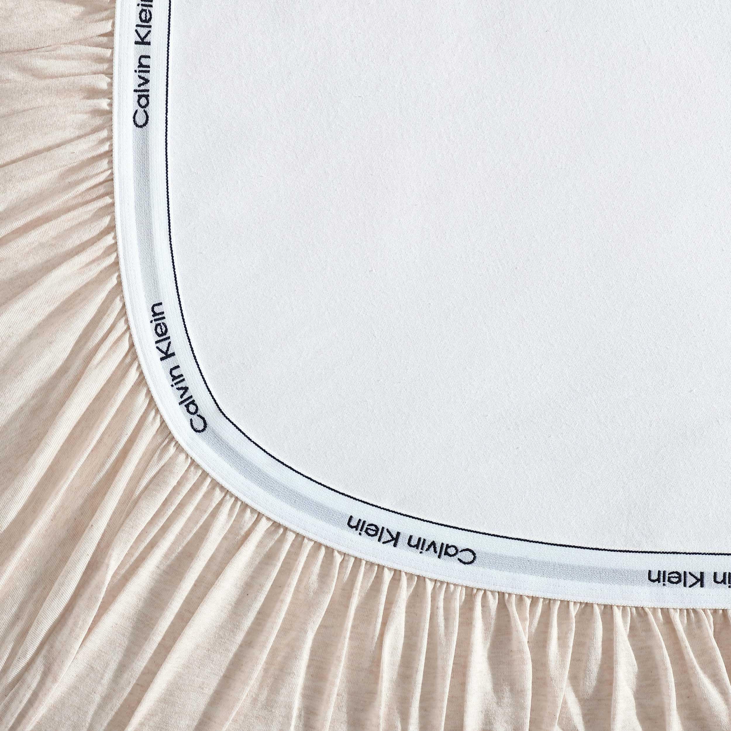 Calvin Klein - Parure de lit pour Grand lit, draps Nets et sur Mesure avec Un mélange de Coton naturellement Doux au Toucher léger, draps de lit avec taies d'oreiller et Drap-Housse Assortis (mélange