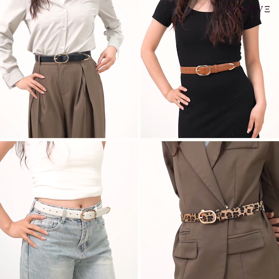 XZQTIVE 3 Pack Plus Size Women's Leather Belts for Jeans Pants