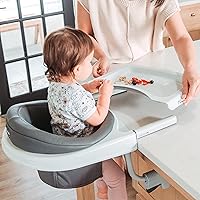 Vista 5 de Chicco FastLock 360 Trona Giratoria con Gancho, Trona Portátil para Bebés y Niños Pequeños, Se Instala en Segundos Carbón/Gris