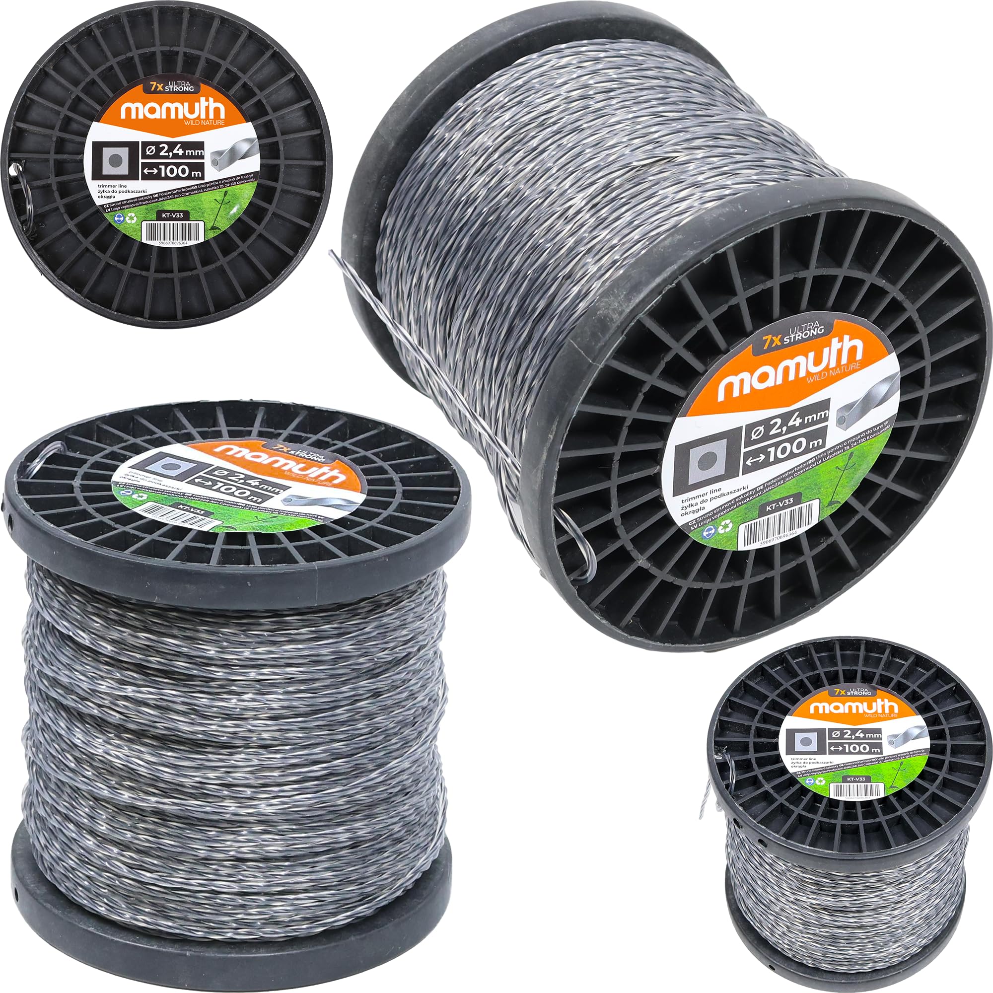 Mamuth Wild Nature Mowing Line 100 M 2.4 Mm For Brush Cutter Trimmer Line Reinforced Square Strong Mamuth