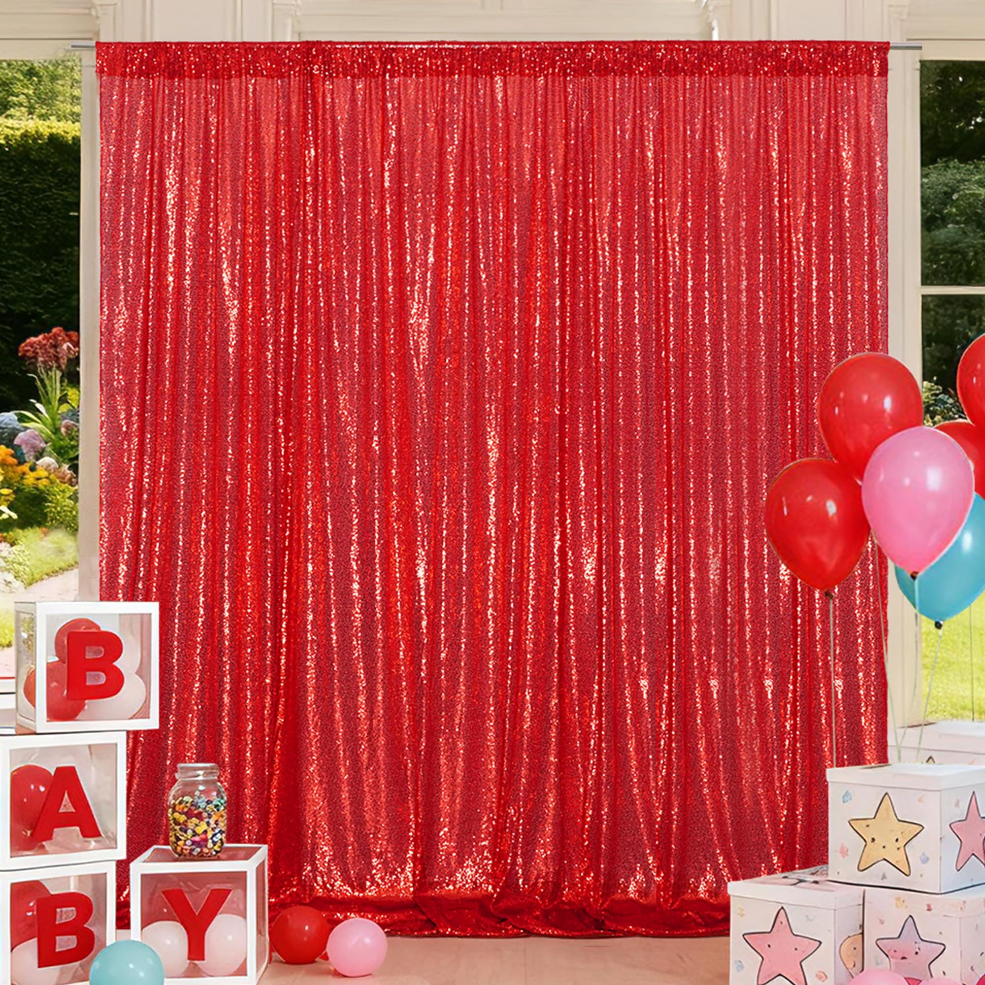 Sequin Backdrop 183x243cm Iridescent Shinny Sequin Photography Backdrop Party Prom Wedding Youtobe Banquet Photo Background (6x8 feet) — view 107