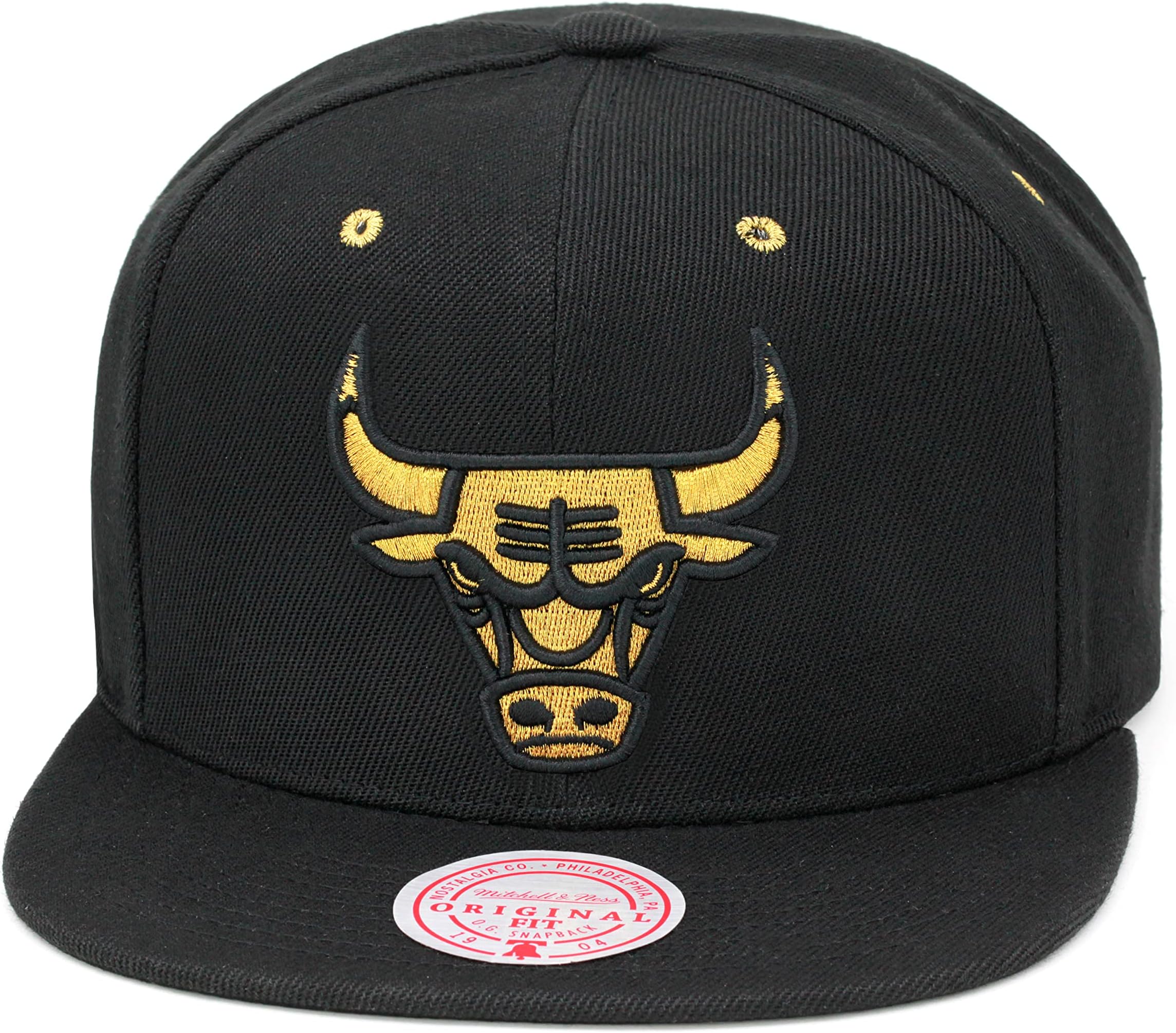 Mitchell & Ness Snapback Hat Adjustable Cap - Black/Metallic Gold