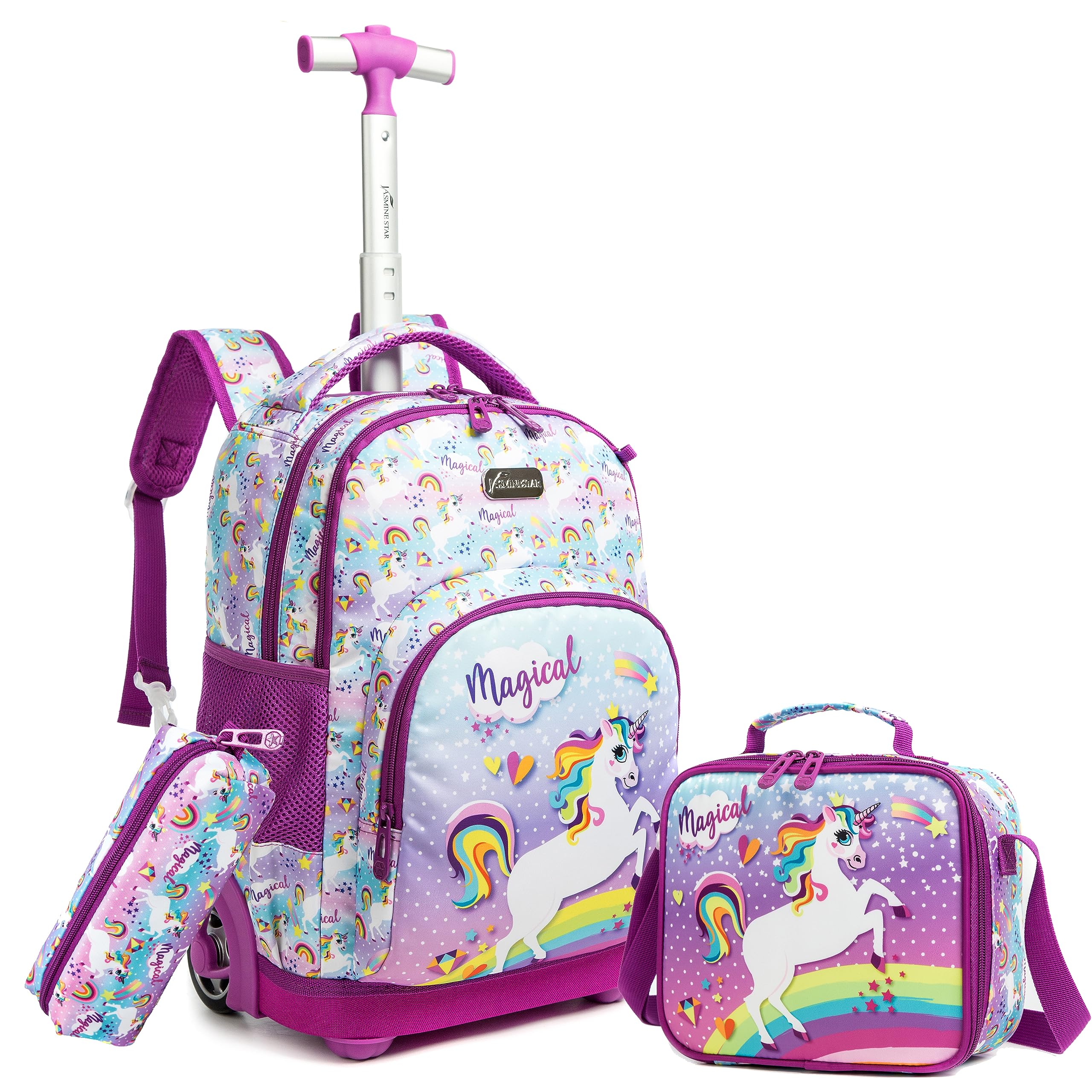 HTgroce Unicornio Mochila Escolar con Ruedas Mochila Ruedas Niña 6 años