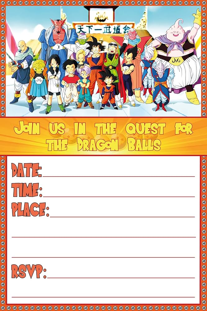 Dragon Ball Z Invitation Cards and Envelopes – 20 Fill-in Invites for Kids Birthday Bash and Theme Party, 10X15 CM, Postcard Style…… : Amazon.ca: Health & Personal Care dragon-ball-z-invitation-cards-and-envelopes-20-fill-in-invites-for-kids-birthday-bash-and-theme-party-10x15-cm-postcard-style-amazon-ca-health-personal-care