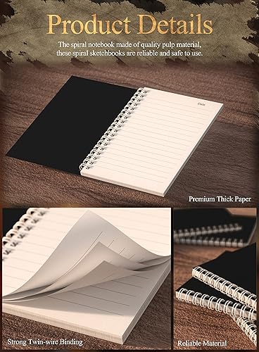 Miniatura 3 de Paquete de 6 cuadernos en espiral de 4 x 6 pulgadas, cuadernos en espiral, bloc de notas forrado, cuaderno forrado en espiral con 50 hojas, 100