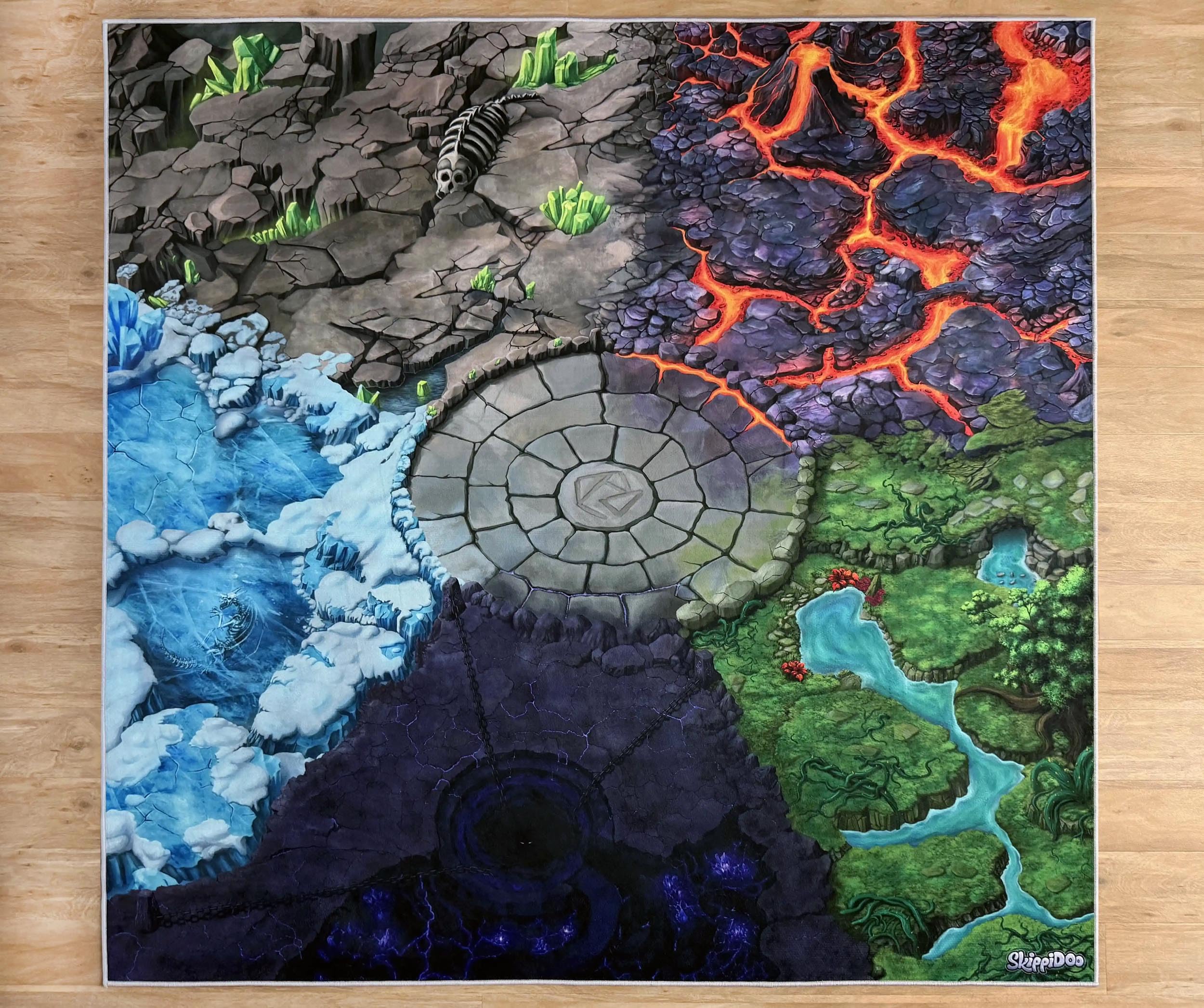 Spielteppich – Kinderzimmer-Teppich 160 x 160 cm, ideal für Spielfiguren, passend für Fantasy-Welten wie Schleich® Eldrador®