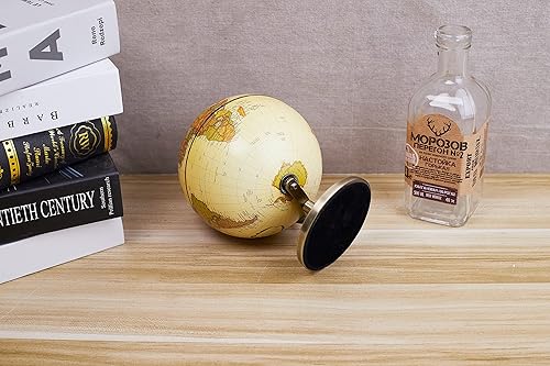 Miniatura 6 de Annova Globo antiguo de 5.5 pulgadas de diámetro – Decoración de escritorio educativa/geográfica/moderna – Arco y base de acero inoxidable