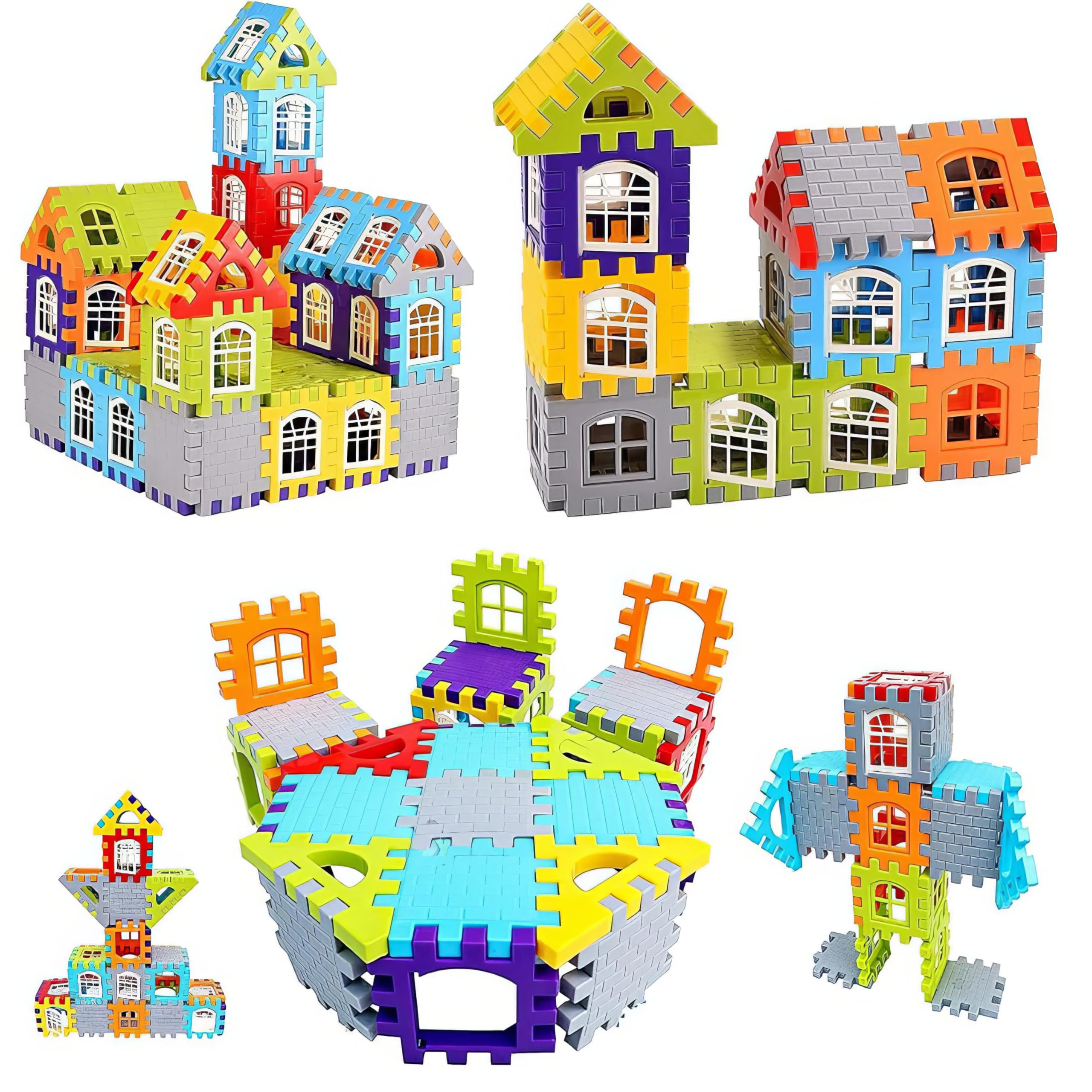 CloudTech® Big Size 108 pcs House Building Blocks Toys for Kids and Toddlers with Attractive Windows Smooth Rounded Edges Building DIY Combo Plastic House Blocks Educational Building Toys (Multicolor) (B0C7W79HMT) Amazon Price History, Amazon Price Tracker