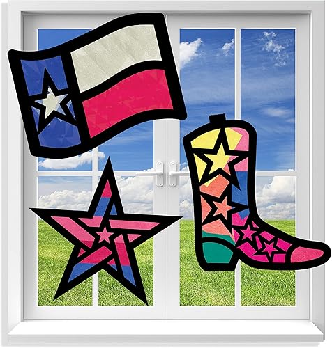 VHALE Kit de atrapasoles para niños, 3 juegos de atrapasueños de papel con efecto de vitrales (9 recortes, 27 papeles de seda), arte de ventana,