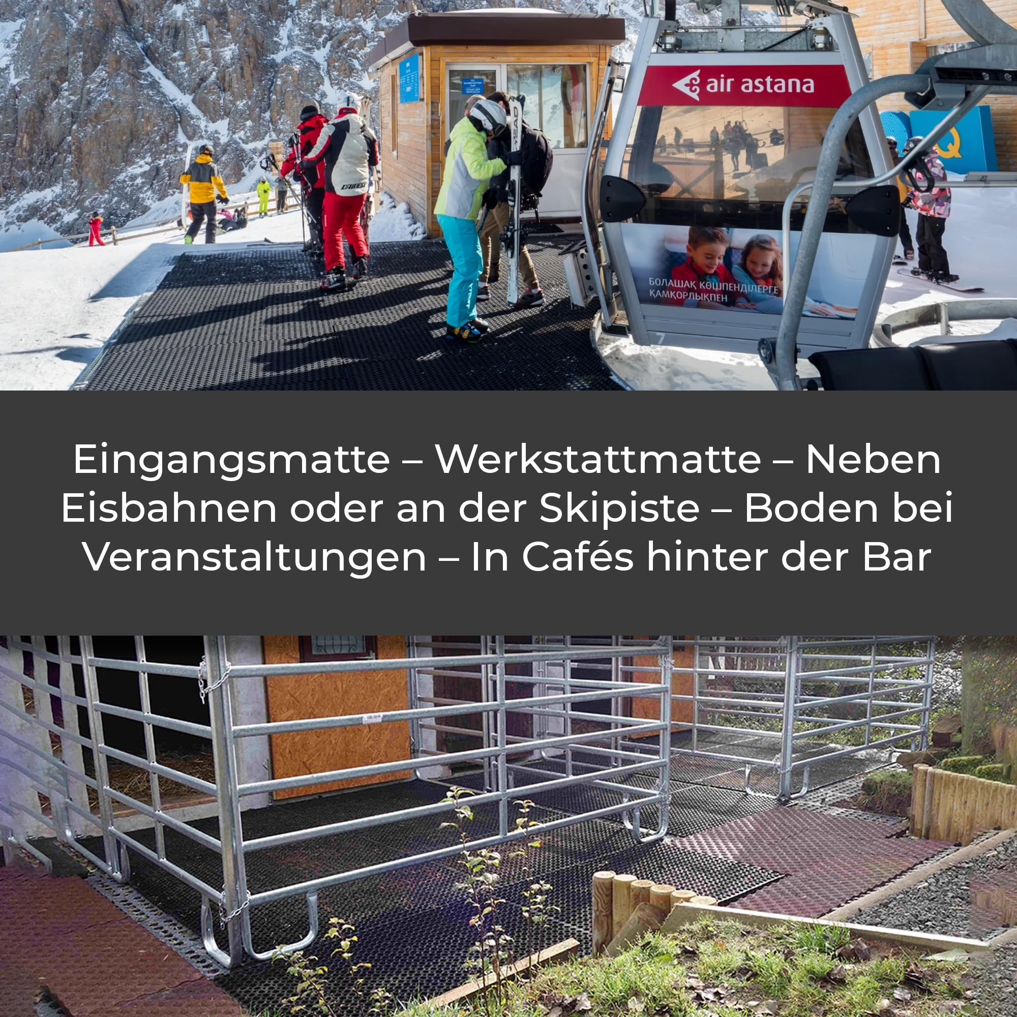 Vivol Schwerlast Ringgummimatte 100x150 cm - 23 mm - Schwarz - Heavy Duty Anti Slip Gummi Fußmatte - Antirutschmatte für draußen und Innenbereich mit Drainage Funktion